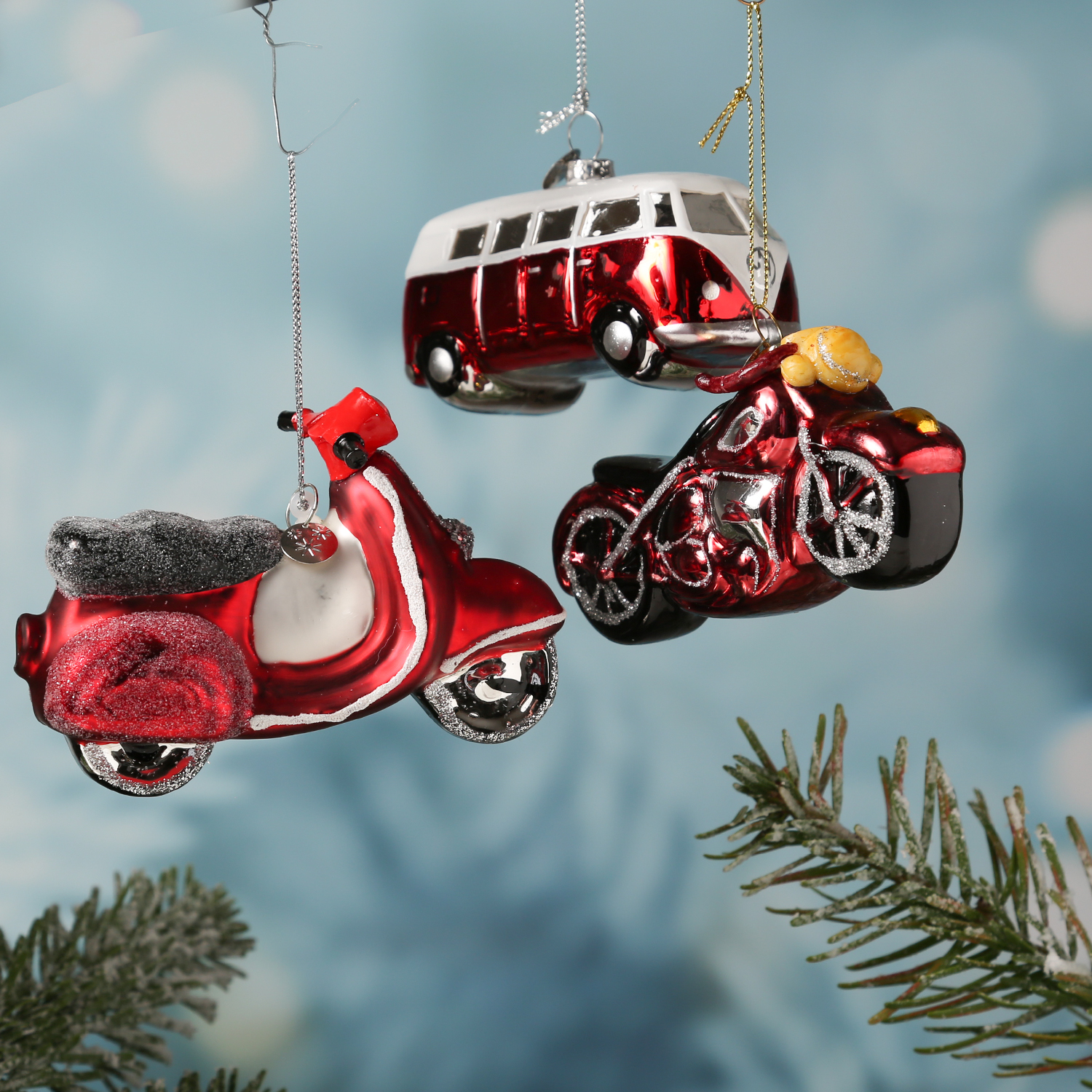 Weihnachtsbaumschmuck ROLLER - Glas - inkl. Aufhänger - matt und glitzernd - H: 7cm - rot Weihnachtsbaumschmuck ROLLER - Glas - inkl. Aufhänger - matt und glitzernd - H: 7cm - rot