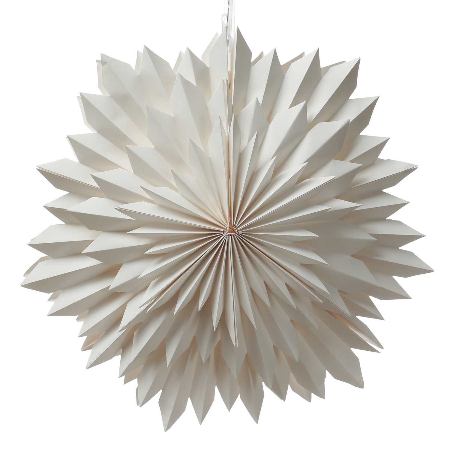 LED Papierstern EISBLUME - hängend - inkl. Kabel und LED Leuchtmittel - Timer - D: 58cm - weiß