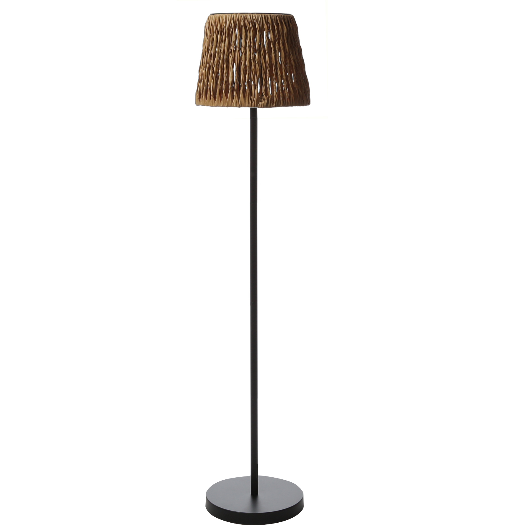LED Solar Stehlampe in Rattan-Optik - Gartenlampe - 2 Höhenmöglichkeiten - H: 125cm - Lichtsensor