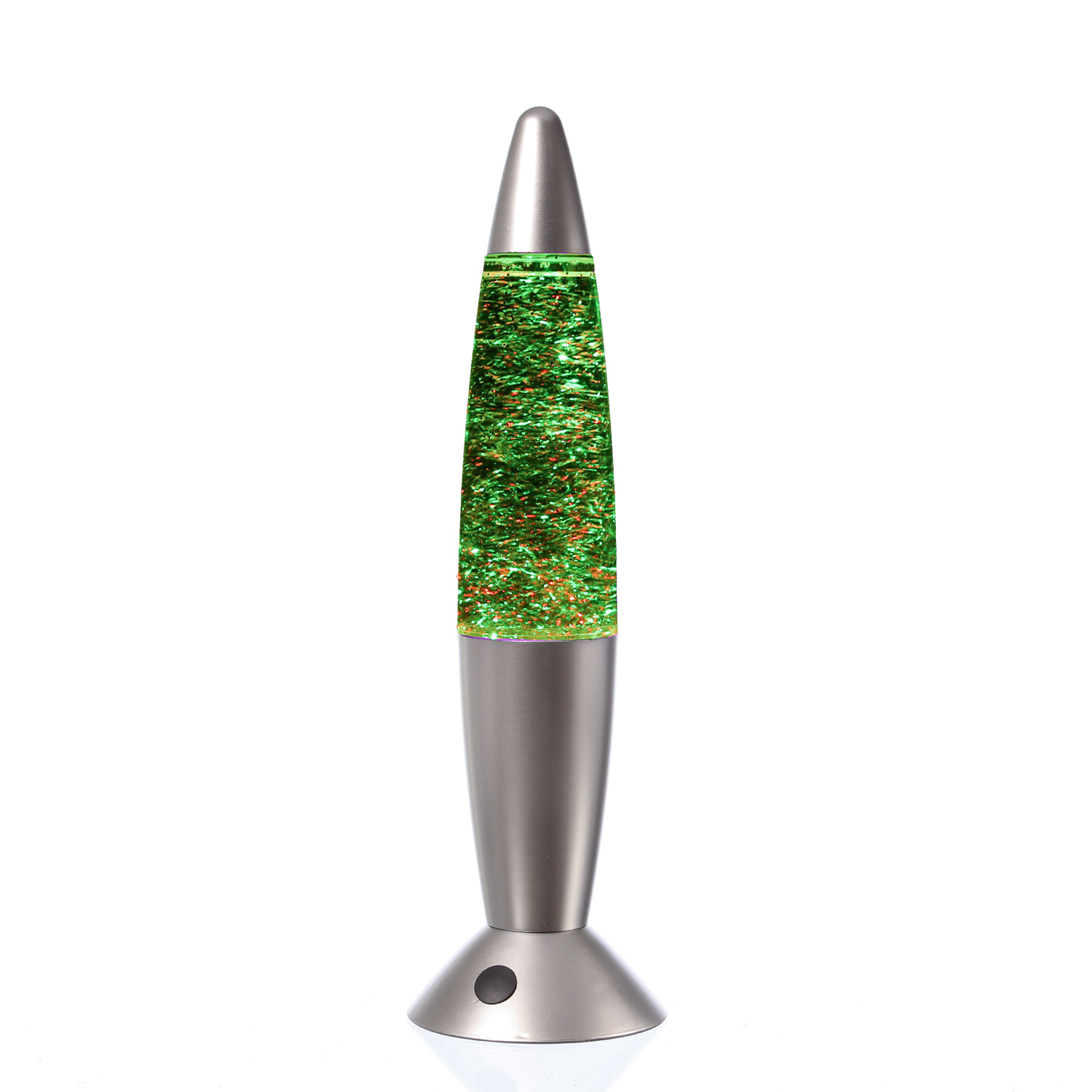 ROCKET LAMP - Lavampe - Glitzer RGB - Touchsensor - H: 36cm - wirbelnde Glitzerstückchen - silber