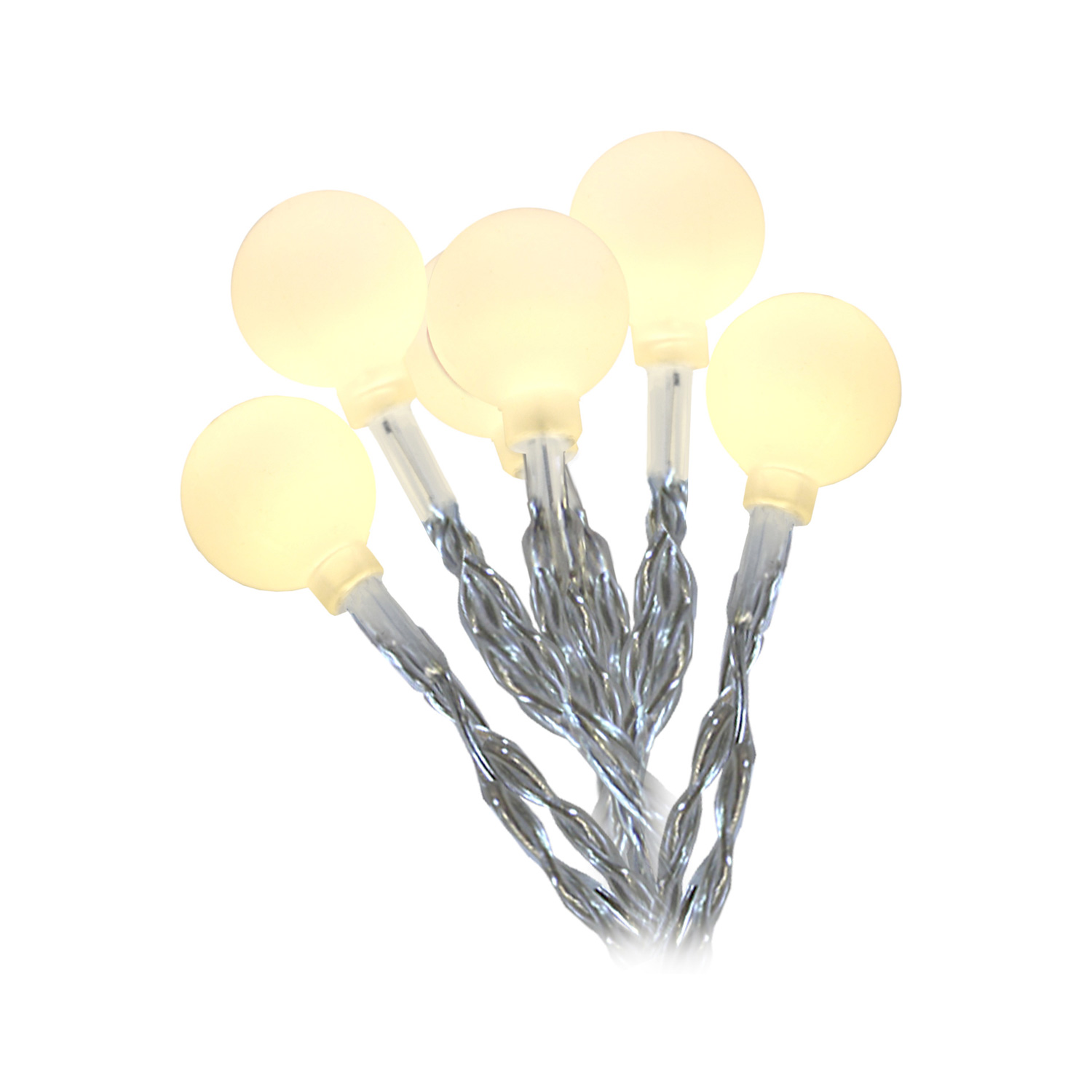 LED Solar Lichterkette Globini - 20 warmweiße LED - L: 4,75m - Dämmerungssensor - für Außen