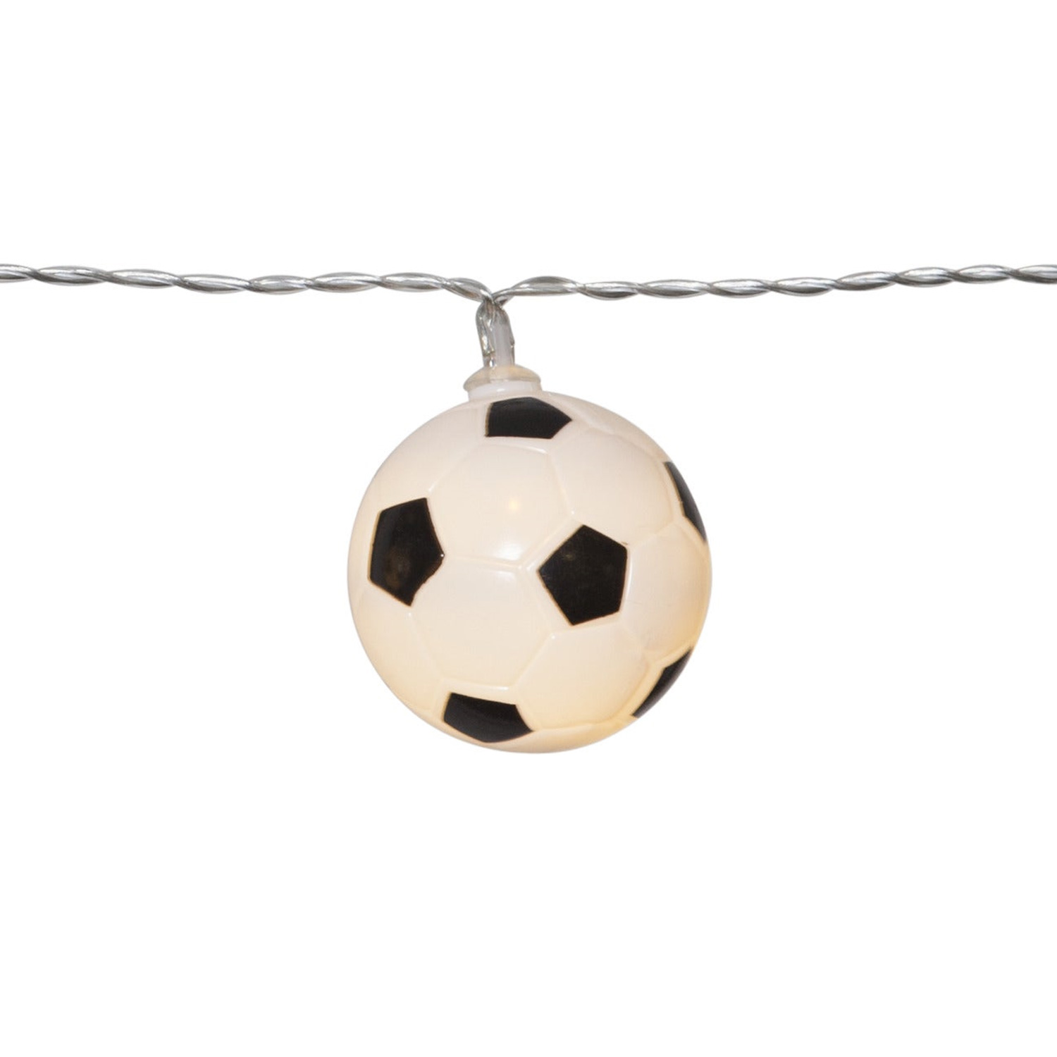 LED Lichterkette GOAL - 10 leuchtende Fußbälle - Fußball-Lichterkette - L: 1,35m - Batterie - Timer