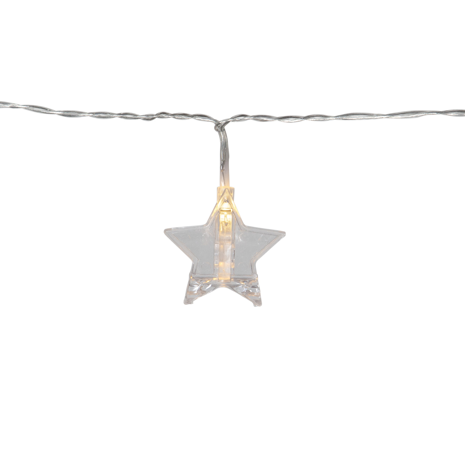 LED Clip Lichterkette "Stern" - 10 Sternklammern für Fotos - warmweiße LED - 1,8m - Batterie