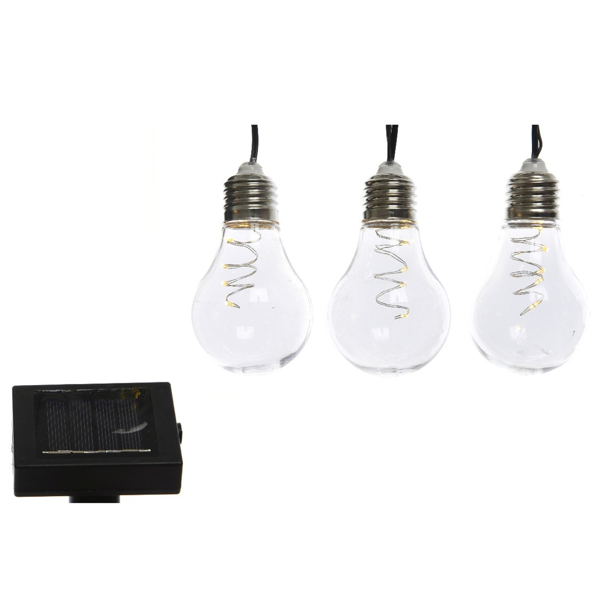LED Solar Lichterkette GLOW - 10 transparente Glühbirnen - warmweiße LED - L: 4,5m