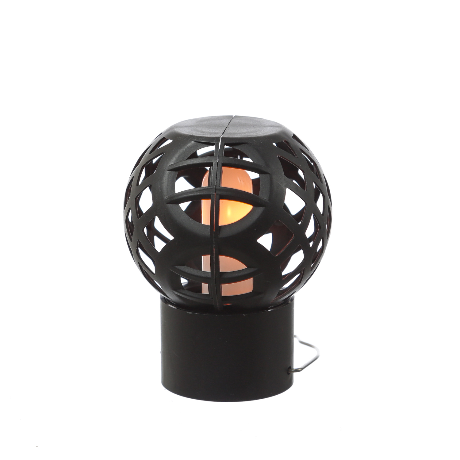 LED Solar Hängeleuchte Feuerball - Kugelleuchte mit Flammeneffekt - H: 9cm - Sensor - 4 Stück