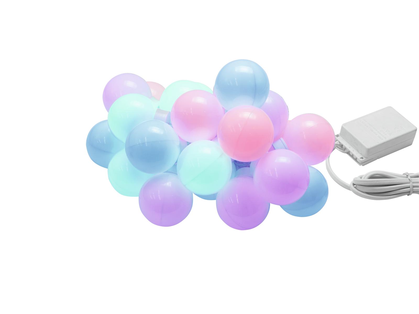 LED Party Balls Lichterkette - 20 Kugeln - 8 Programme - 4 Farbig - 6,90m