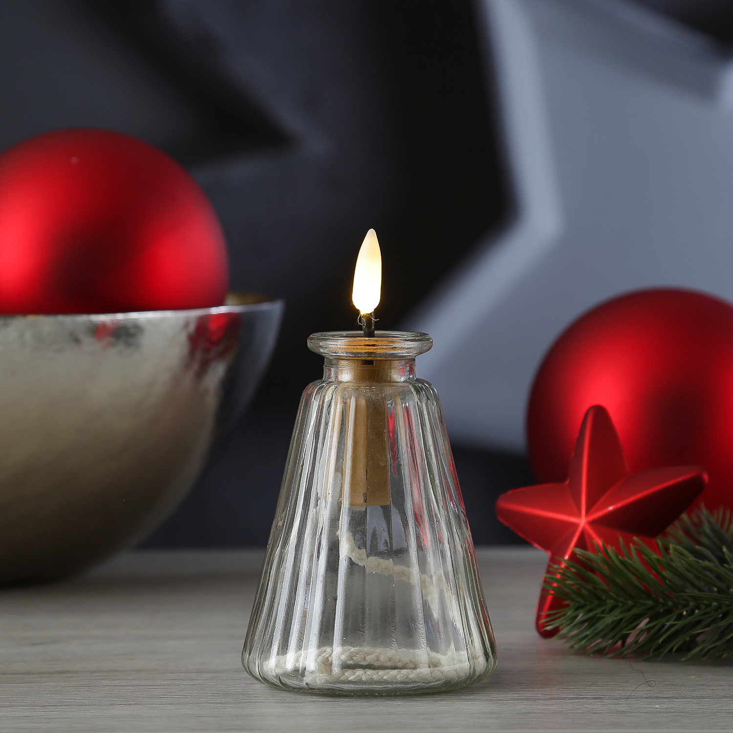 LED Flaschenlicht - LED Kerze mit Docht als Flaschenbeleuchtung - mit Batterie - Timer