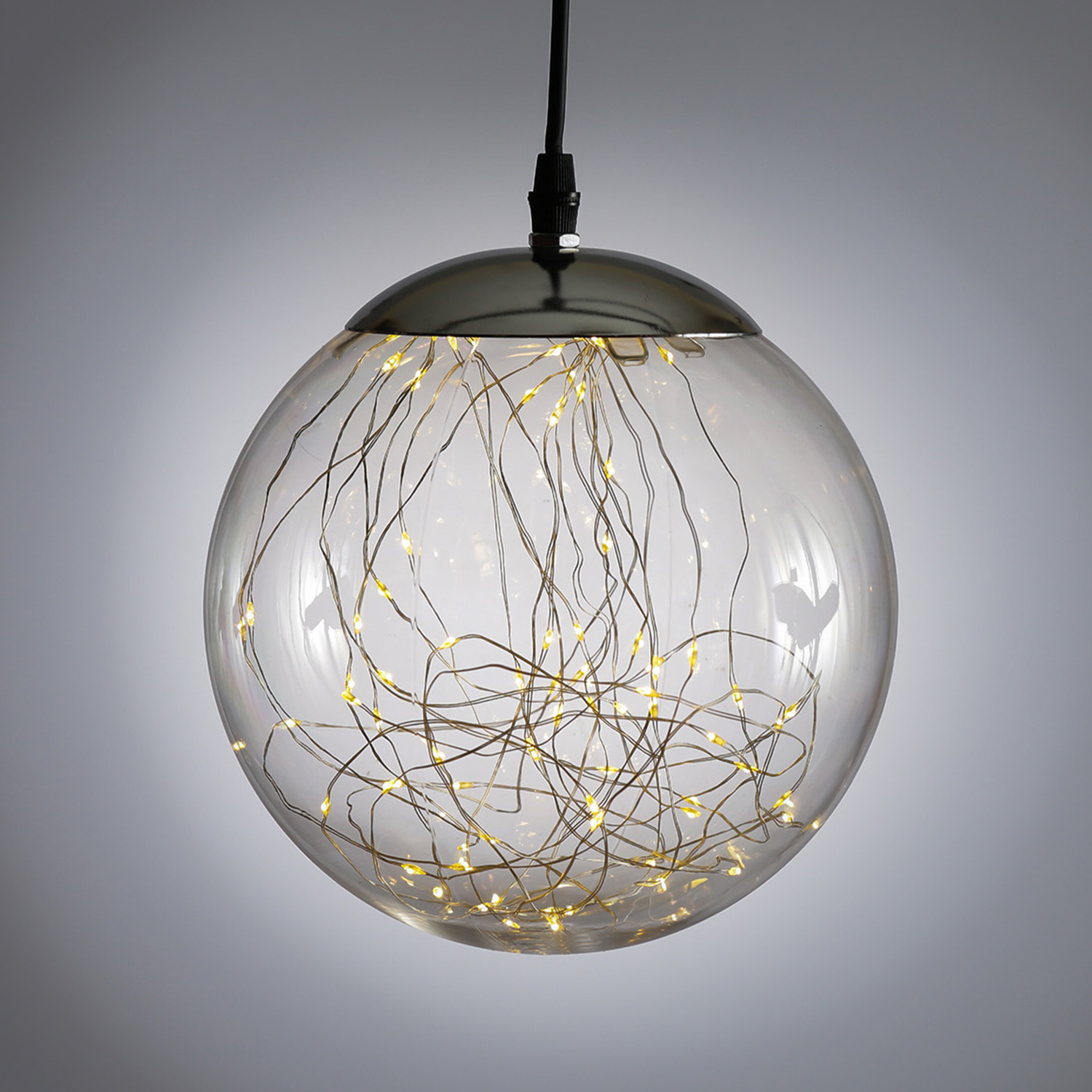 LED Lichterkugel mit Drahtlichterkette - hängend - 140 warmweiße LED - D: 30cm - f. Innen/Außen