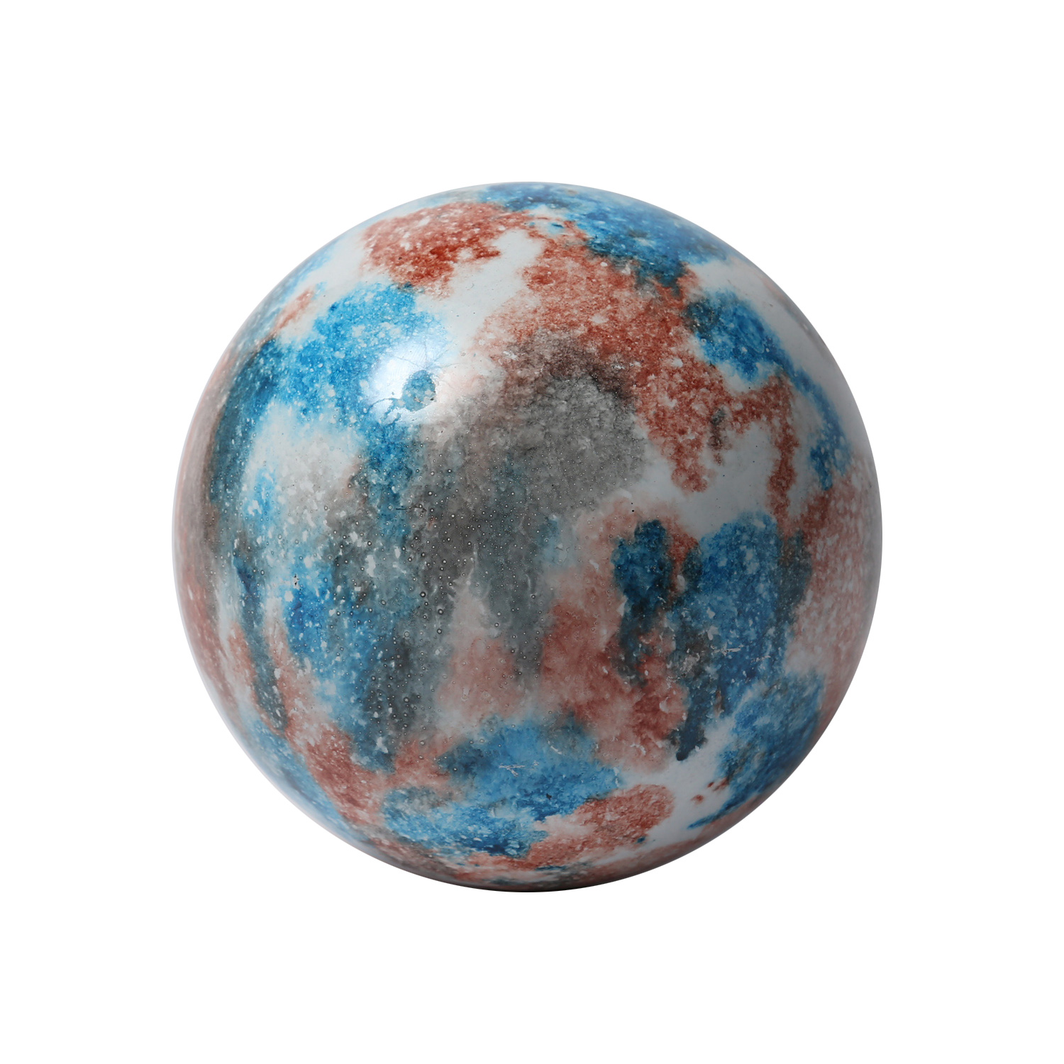 Dekokugel - Edelstahl - Marmoroptik - D: 20cm - grau, blau, rot