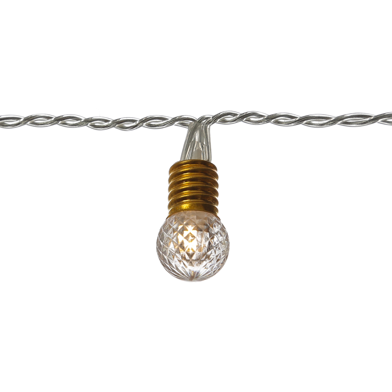 LED Lichterkette VINTAGE - 120 transparente Mini Kristall Kugeln - 8 Funkt. - Timer - L: 12m
