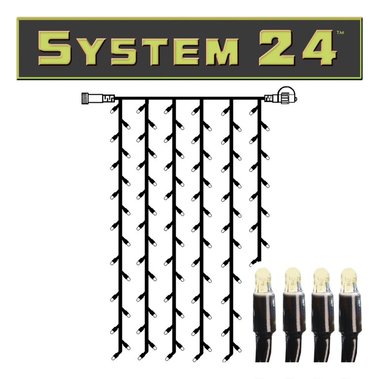 System 24 | LED-Lichtvorhang | koppelbar | exkl. Trafo | 1.00m x 2.00m | 98x Warmweiß