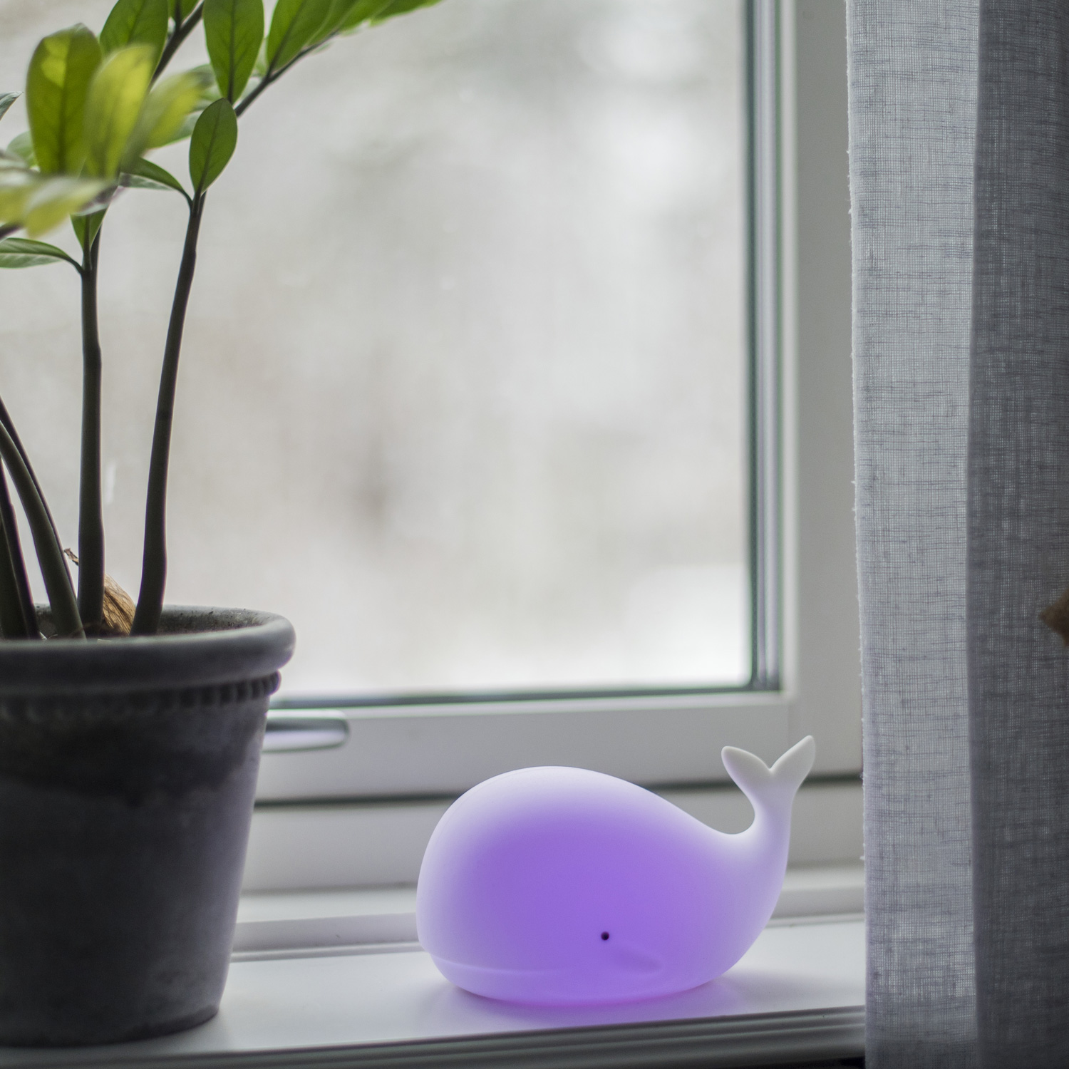 LED Nachtlicht Wal NOAH - Einschlaflicht - H: 9,5cm - Warmweiß/Farbwechsel - Batteriebetrieb