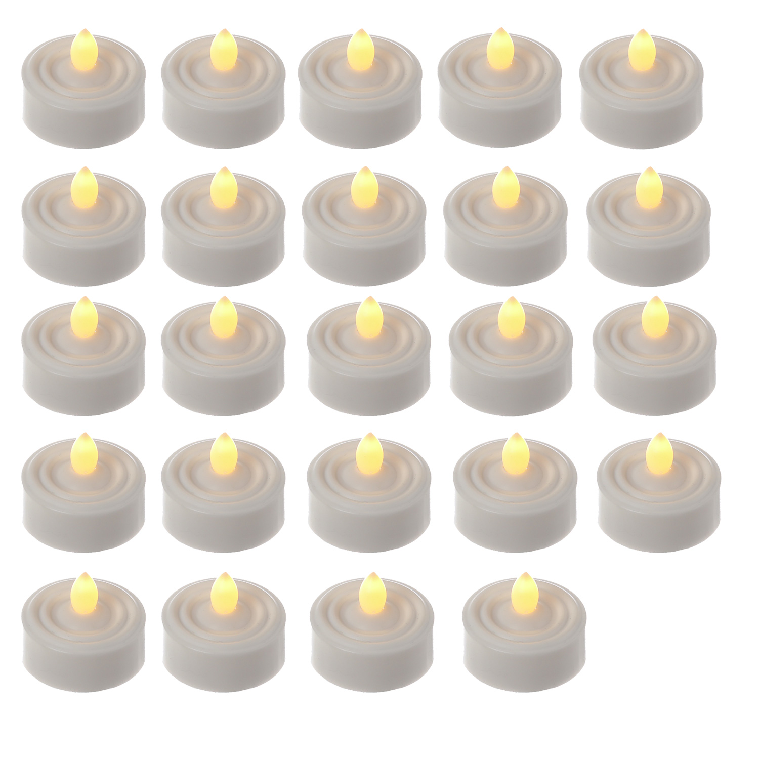 LED Teelicht 24er Set "Paulo" - warmweiße flackernde Flamme - Batteriebetrieb - Timer - H: 2,9cm