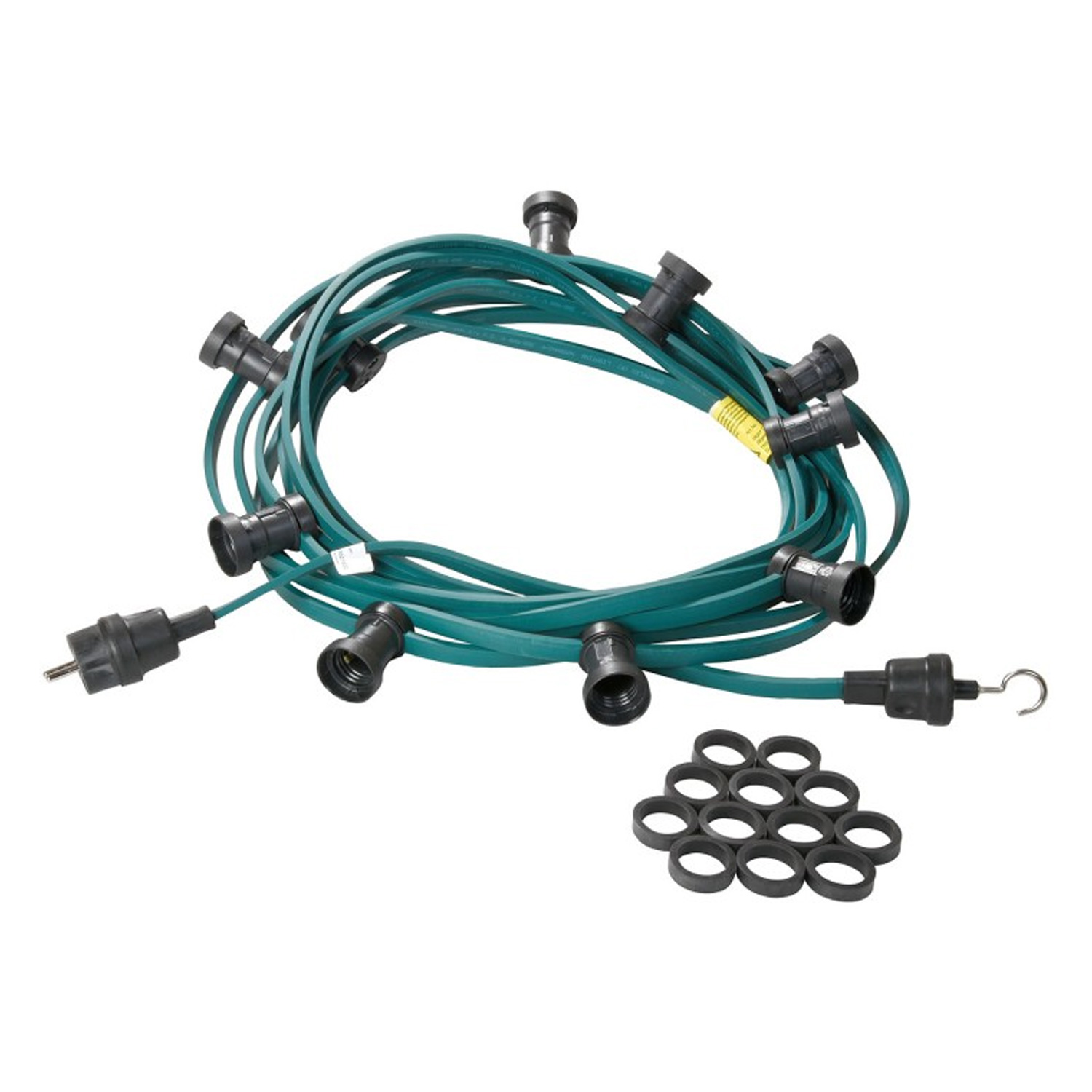 Illu-/Partylichterkette 10m - Außenlichterkette grün - Made in Germany - 10x Edison LED Filament
