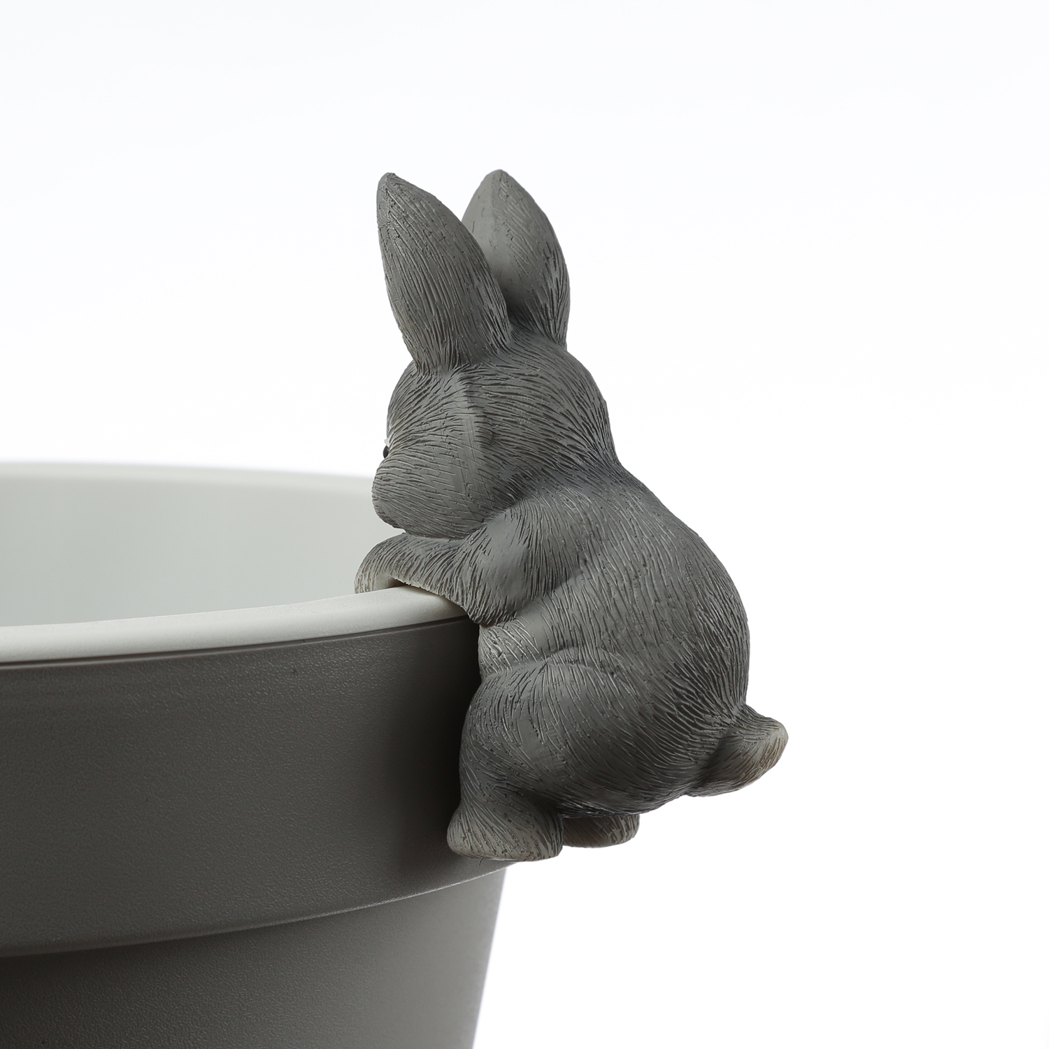 Blumentopfhänger Hase - niedliche Dekofigur als Topfhänger - Tierfigur - Polyresin - H: 11,5cm