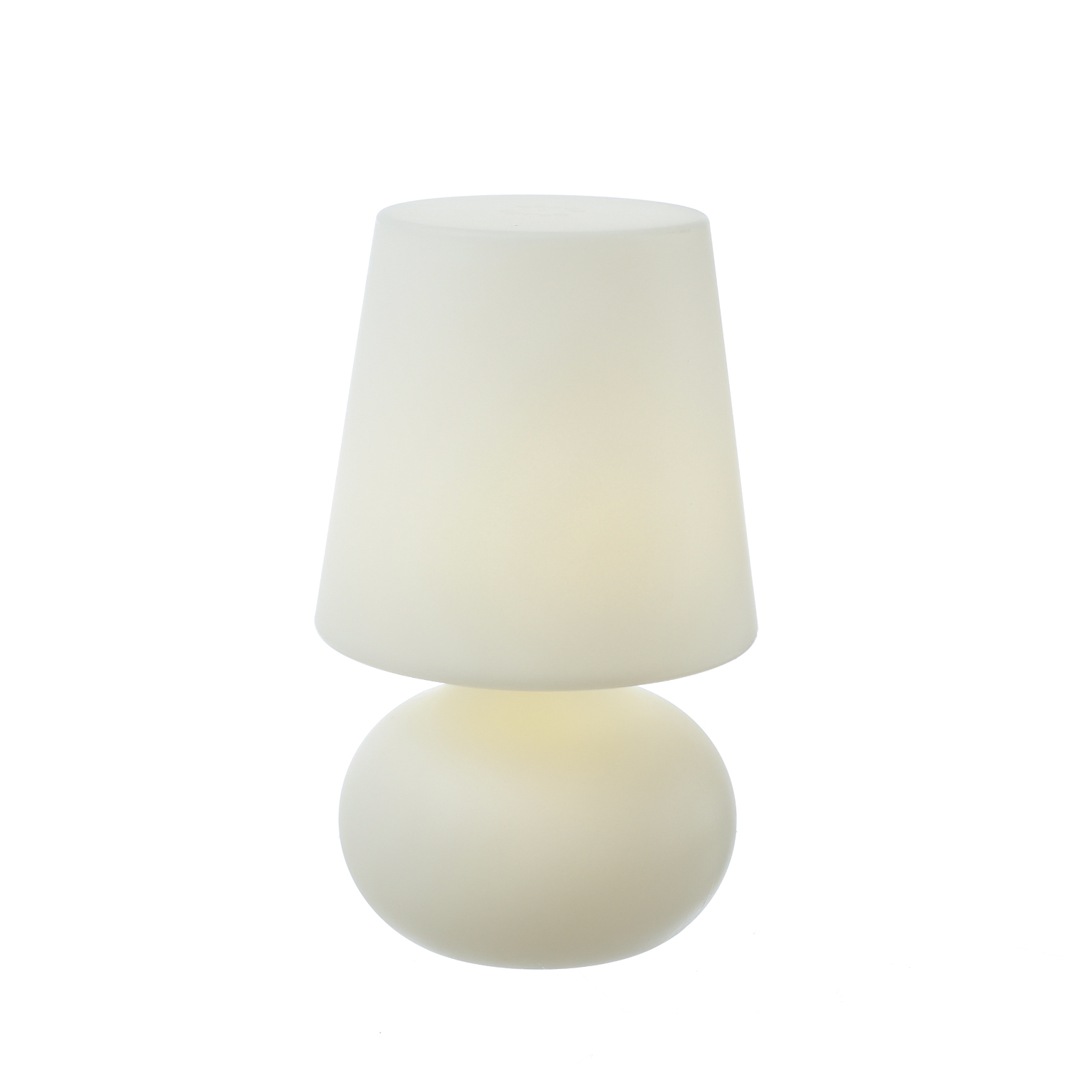 LED Garten Tischlampe - Schirmlampe - wetterfest - dimmbar - mit Fernbedienung - aufladbar - H: 26cm