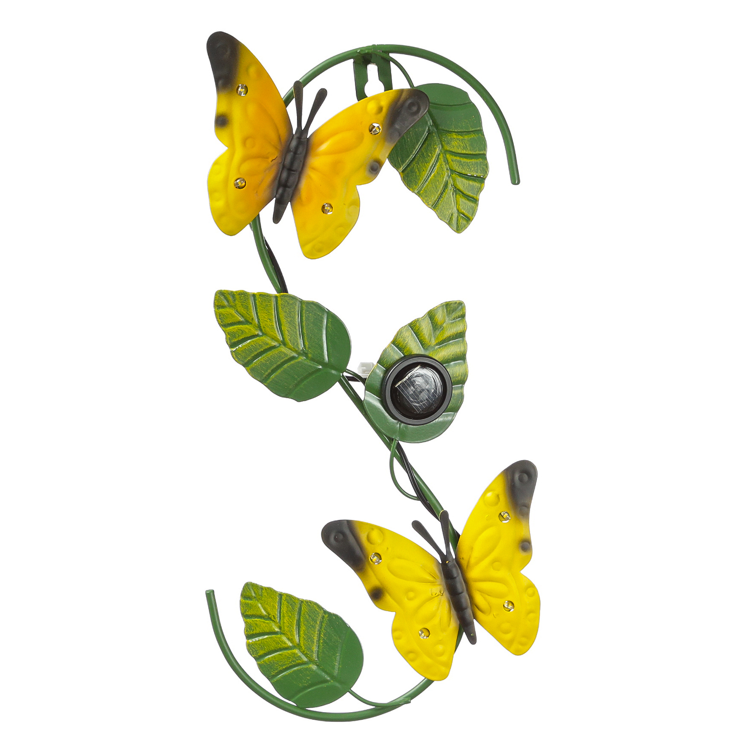 LED Solar Wanddeko Bienen - 8 warmweiße LED - Metall - H: 30cm - Dämmerungssensor