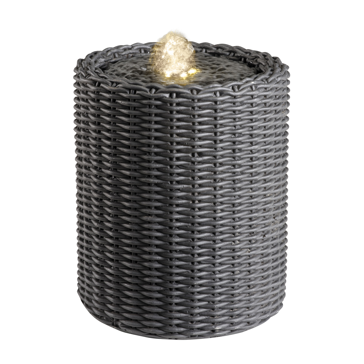 Brunnen - Zimmerbrunnen - Polyresin - 4 warmweiße LED - H: 20cm - Innen - anthrazit