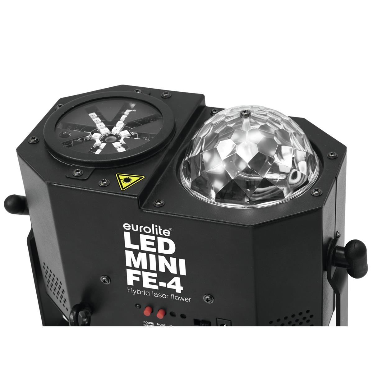 LED Mini Hybrid Laserflower "FE-4" - Vielfältige Lichtspiele mit Laser, Wash und Mooneffekten