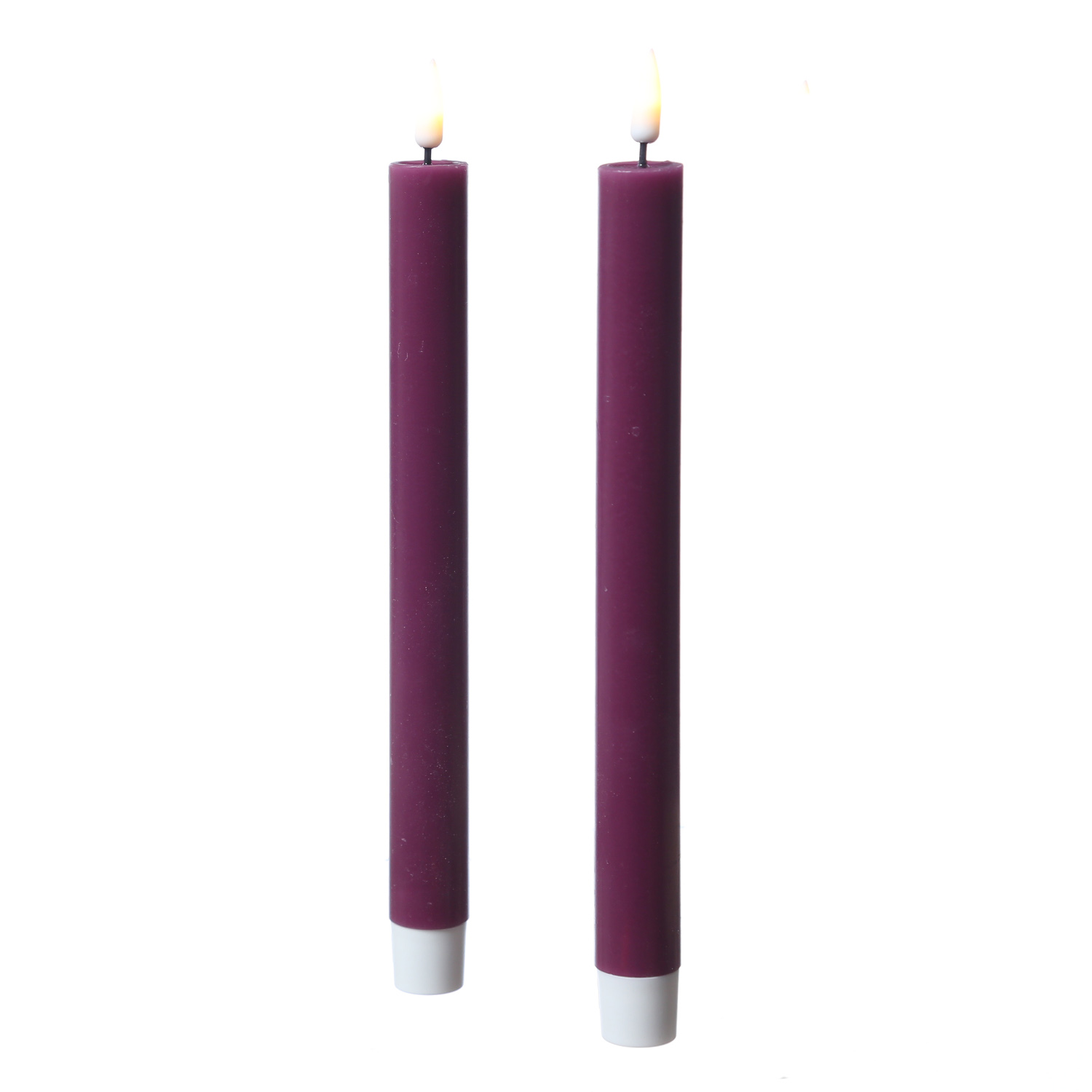 LED Stabkerzen MIA - Echtwachs - realistische 3D Flamme - H: 24cm - beere - 2 Stk