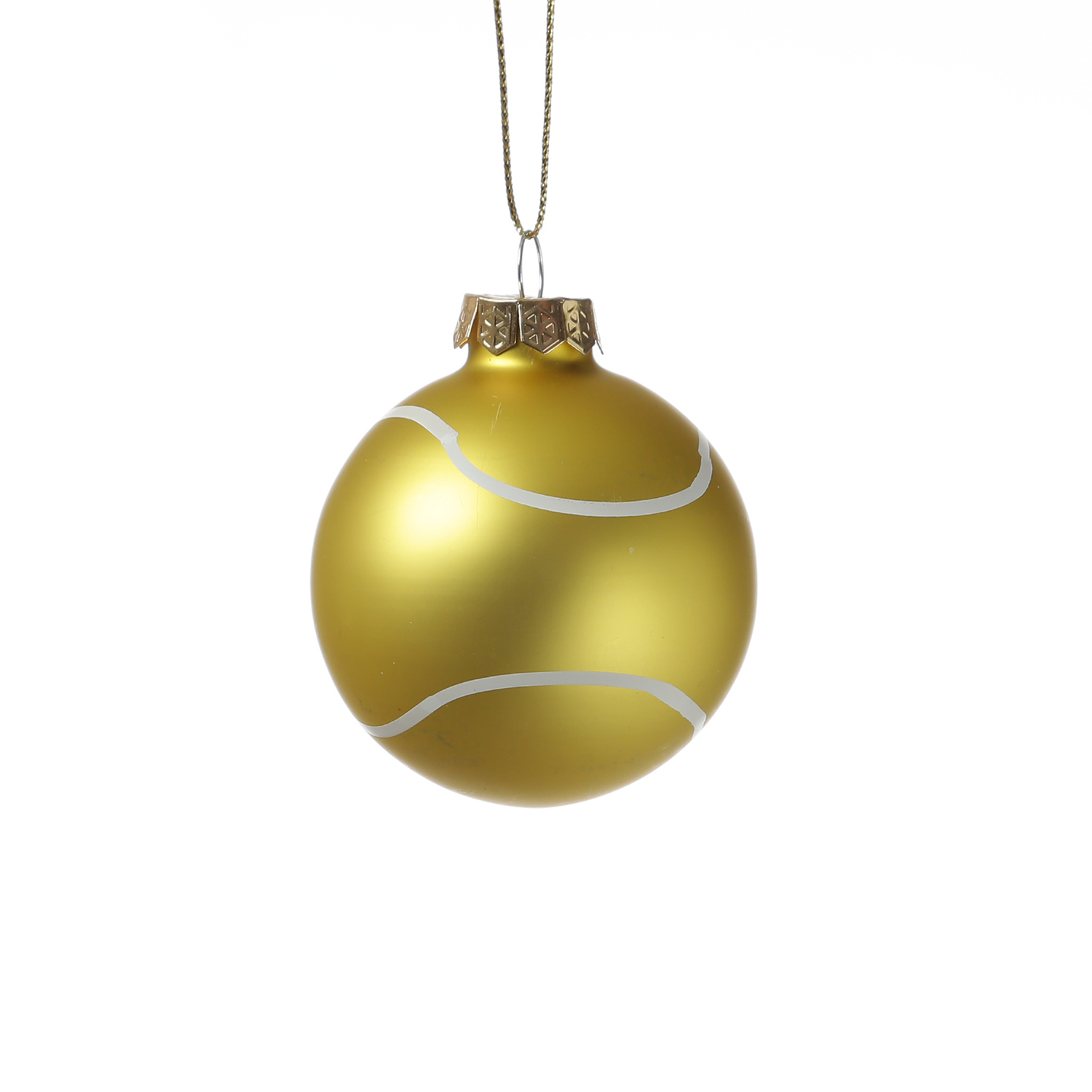 Weihnachtsbaumschmuck Tennisball - Christbaumschmuck - Glas - D: 5,6cm - gelb