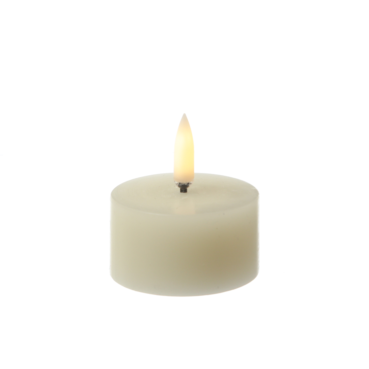 LED Teelicht THEA - realistische 3D Flamme - D: 5cm - H: 5,6cm - Timer - Batteriebetrieb - creme