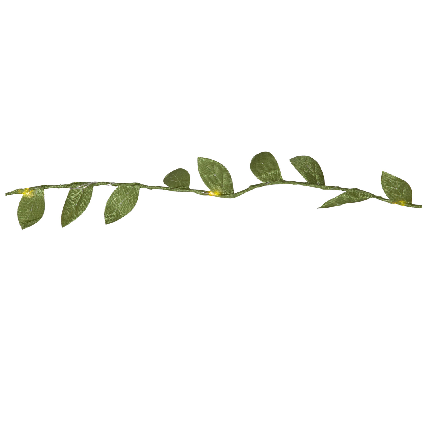 LED Lichterkette "Blätter" - 10 warmweiße LED - L: 95cm - Batteriebetrieb - grüne Blätter