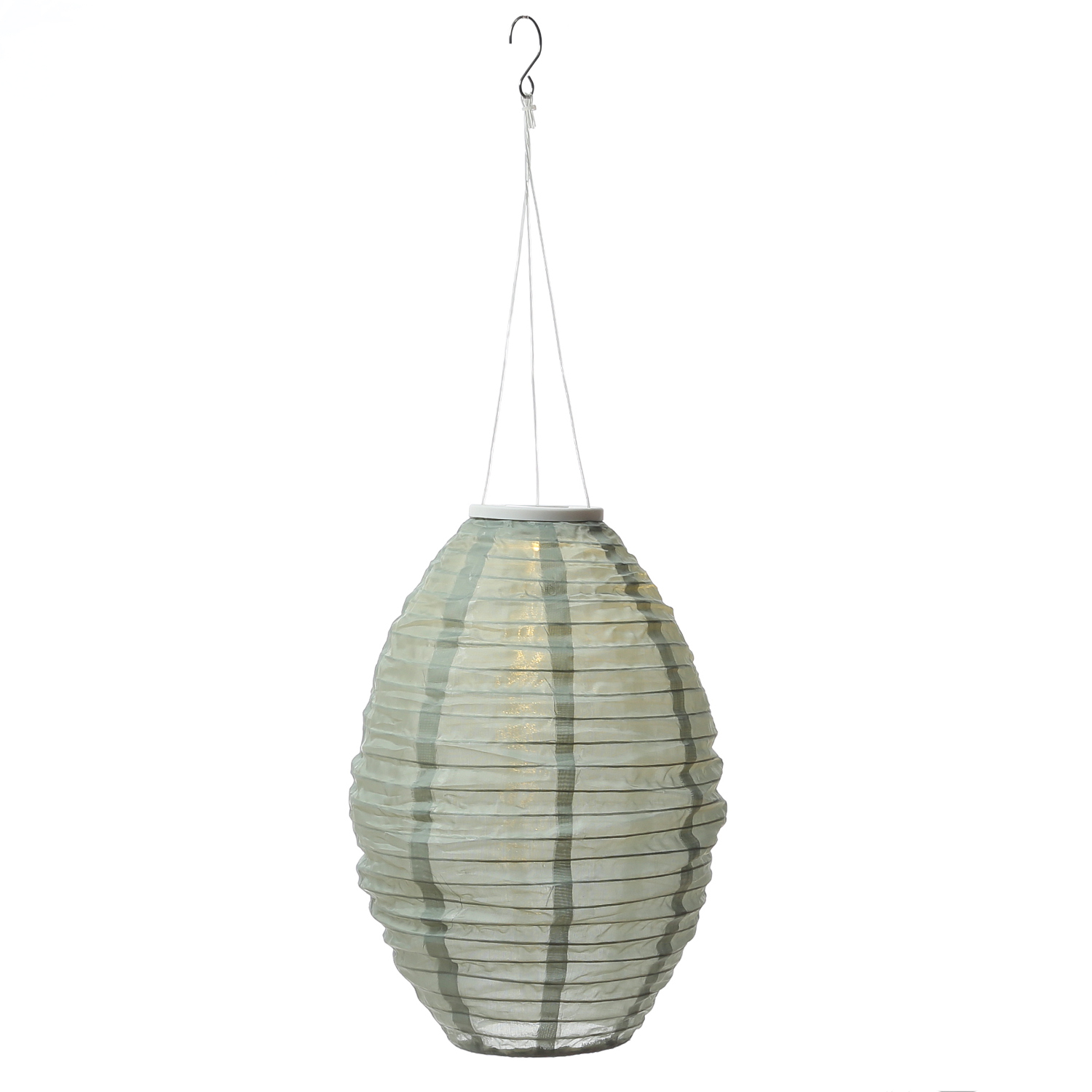 LED Solar Lampions oval - warmweiße LED - H: 33cm - D: 22cm - Lichtsensor - bunt - 4er Set