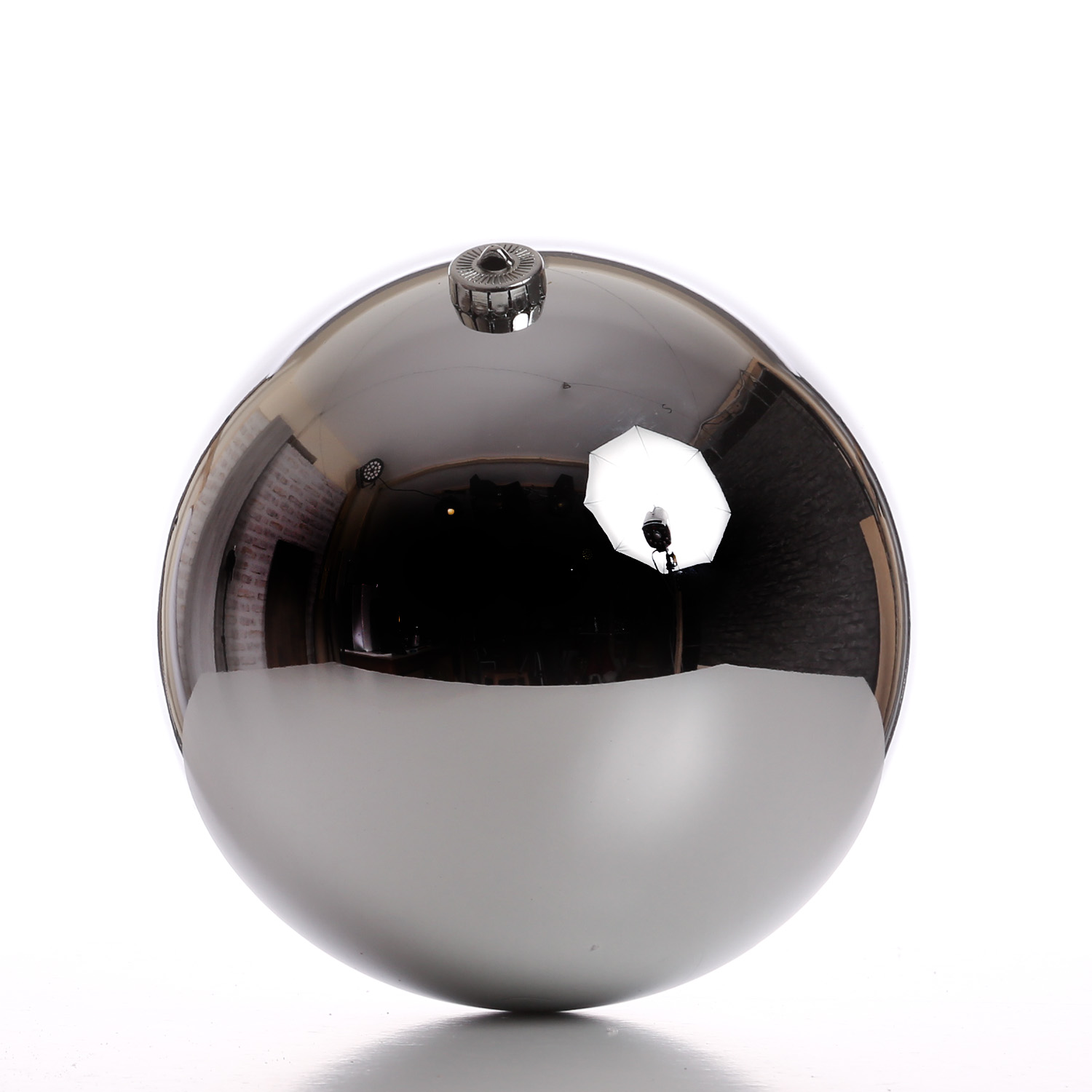 Christbaumkugel - XL Weihnachtskugel - bruchfest - D: 20cm - glänzend - silber