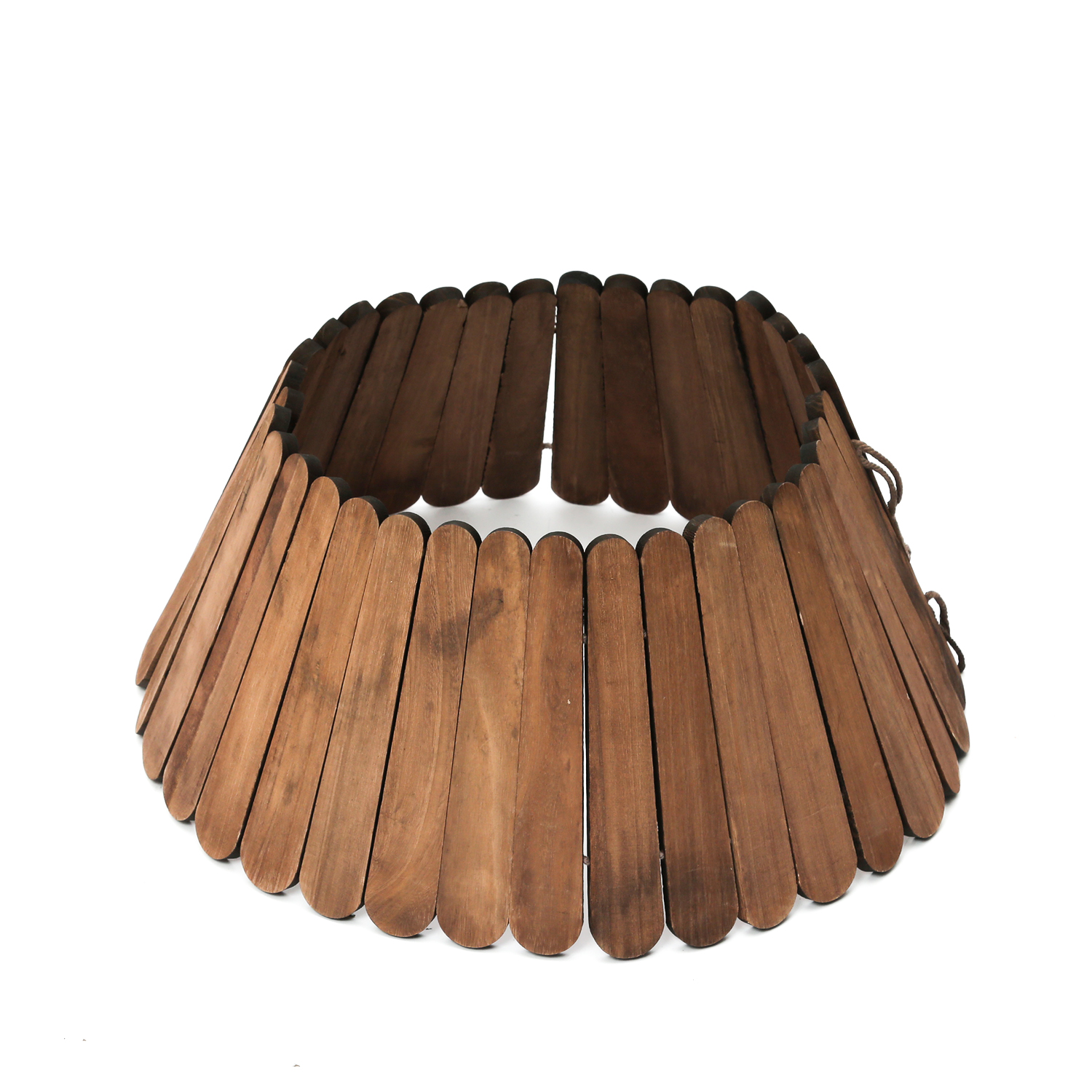 Weihnachtsbaumrock aus Holz - Abdeckung für Baumständer - D: 57cm  - faltbar - braun
