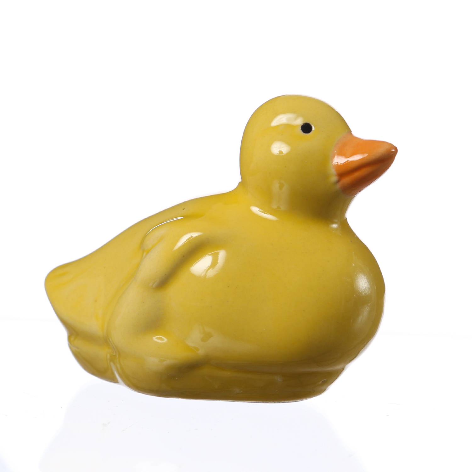 Teichdeko ENTE - Dekofigur - Porzellan - schwimmend - L: 9,7cm - H: 7,5cm - gelb