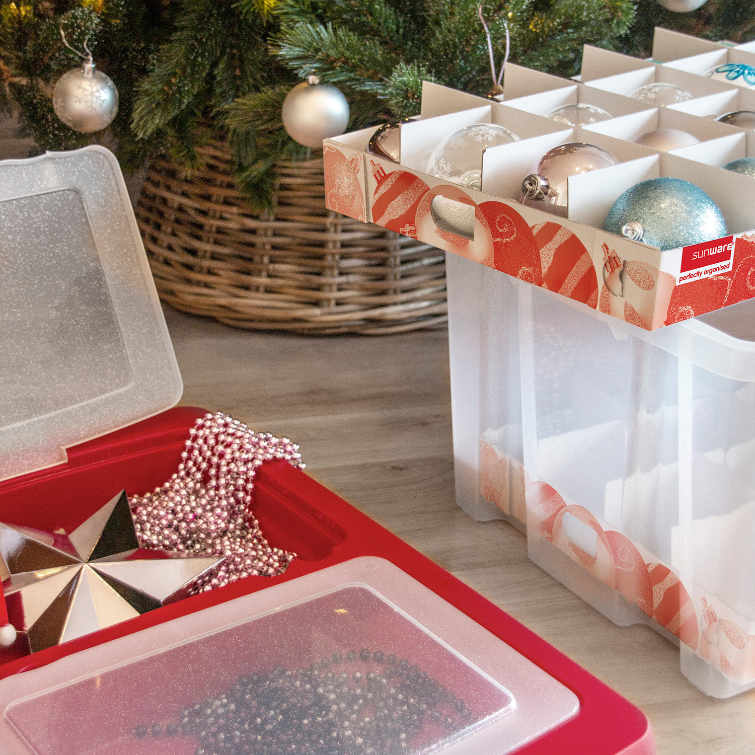 Weihnachtskugelbox NESTA 40 - mit Trays für 40 Kugeln