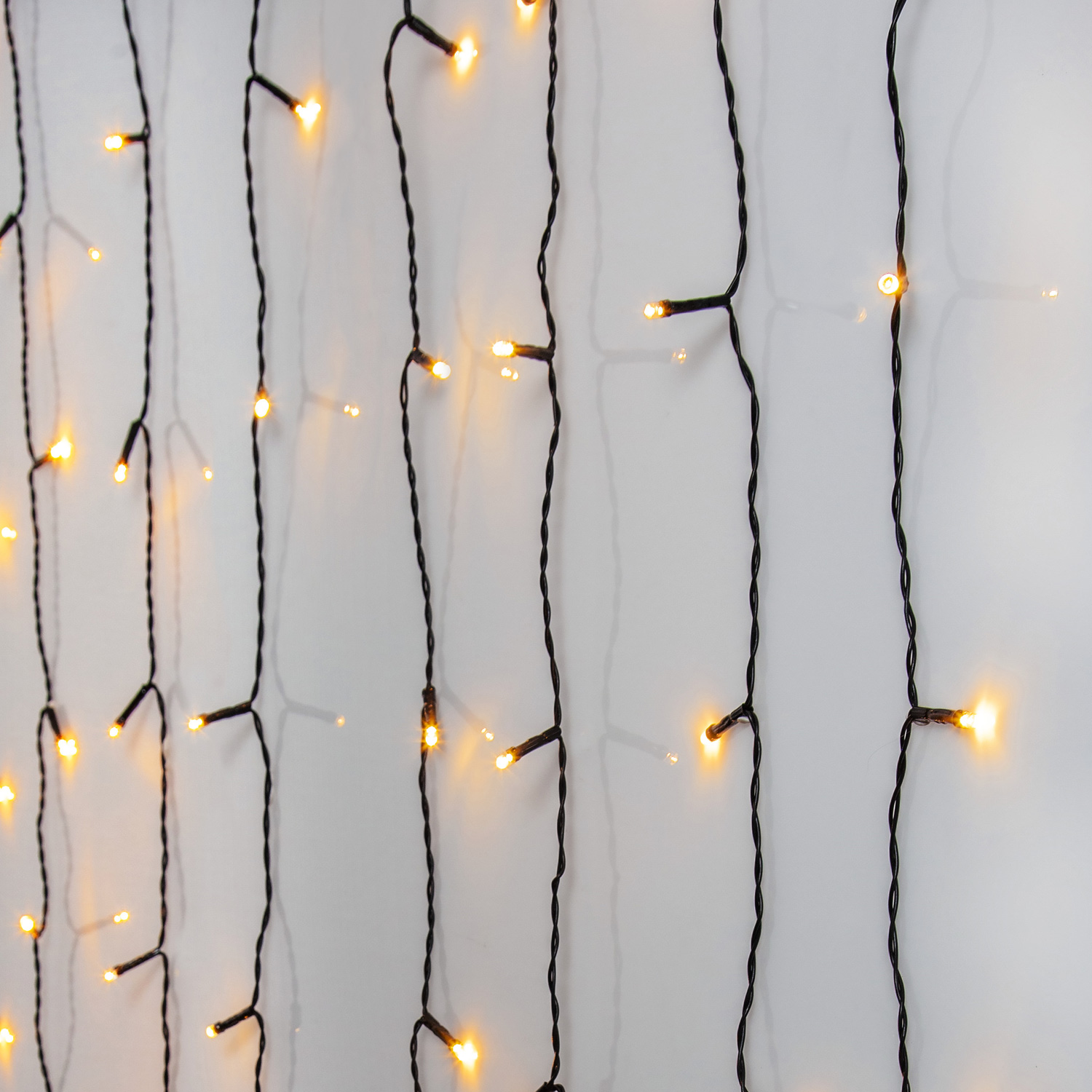 LED Lichtvorhang - Serie LED - outdoor - 80 ultra warmweiße LED - L: 1,3m, H: 1,3m - schwarzes Kabel