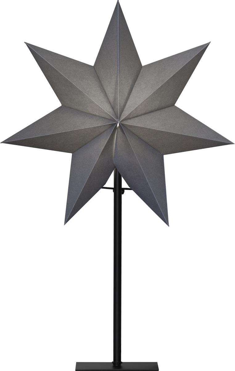 Papierstern "Ozen" - stehend - 7-zackig - D: 34cm, H: 55cm - E14 Fassung - inkl. Kabel - anthrazit