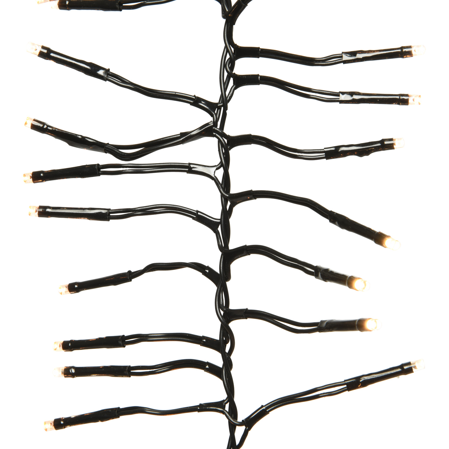 LED Lichterkette Kaskadenbeleuchtung - 6 Stränge - je 240 warmweiße/bernsteinfarbene LED - 8 Funkt.