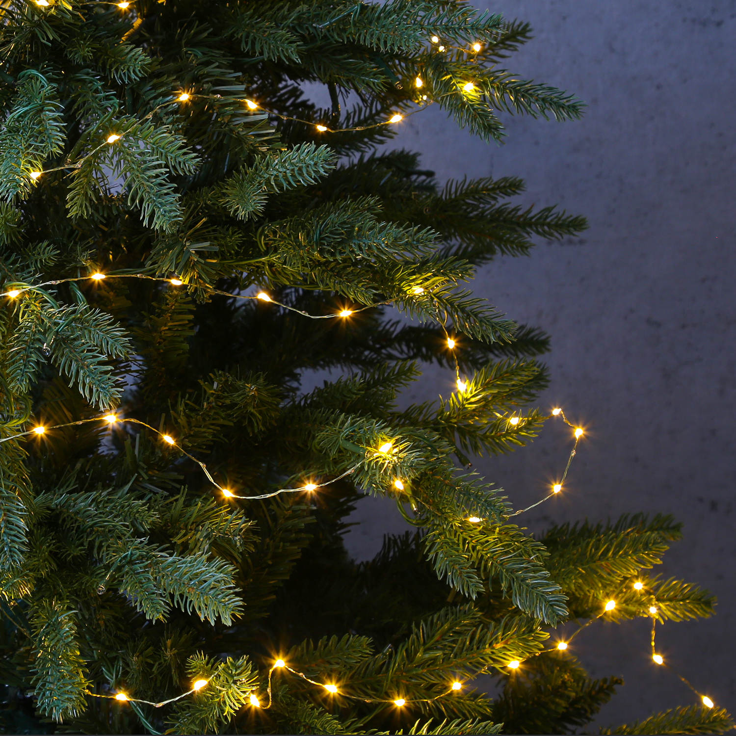 LED Drahtlichterkette Compact - 378 pink-/bernsteinfarbene LED - L: 6m - 8 Funkt. - Trafo - gold