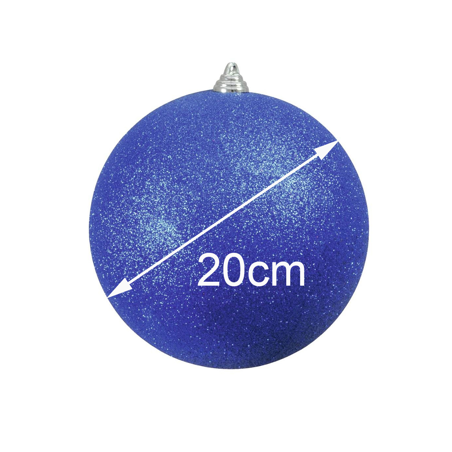 XL Dekokugel 20cm - Baumkugel - blau glitzernd - Innendeko - robustes Polyethylen