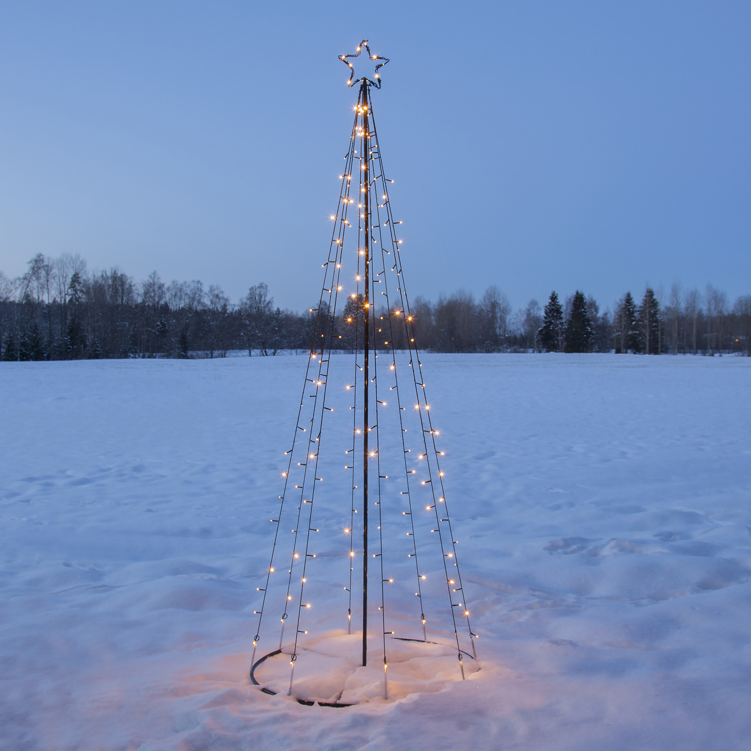 LED-Lichterbaum "Light Tree" - 170 warmweiße LED - 17 blinkende LED - H. 210cm - outdoor - schwarz