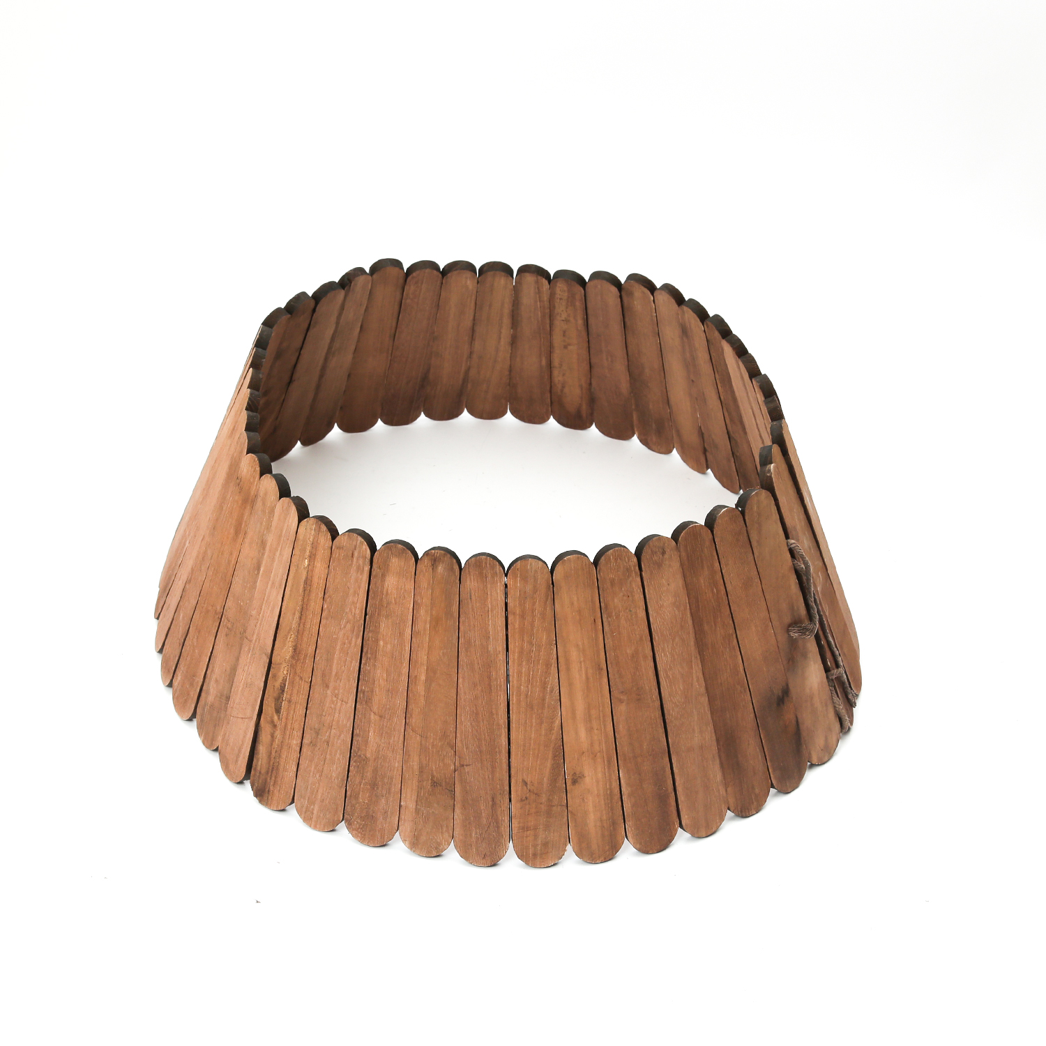 Weihnachtsbaumrock aus Holz - Abdeckung für Baumständer - D: 70cm  - faltbar - braun