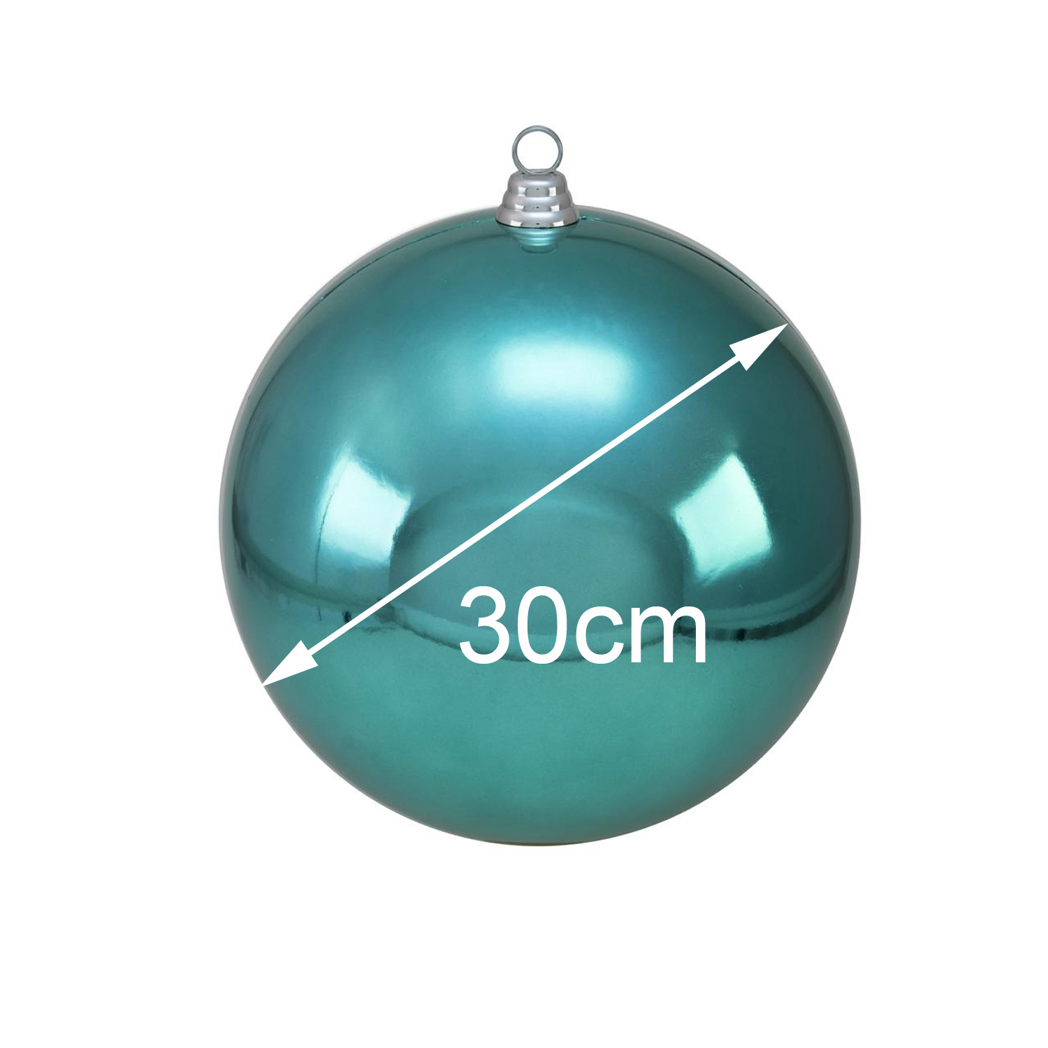 XL Dekokugel 30cm - Baumkugel - türkis glänzend - Innen&amp;Außen - robustes Polyethylen