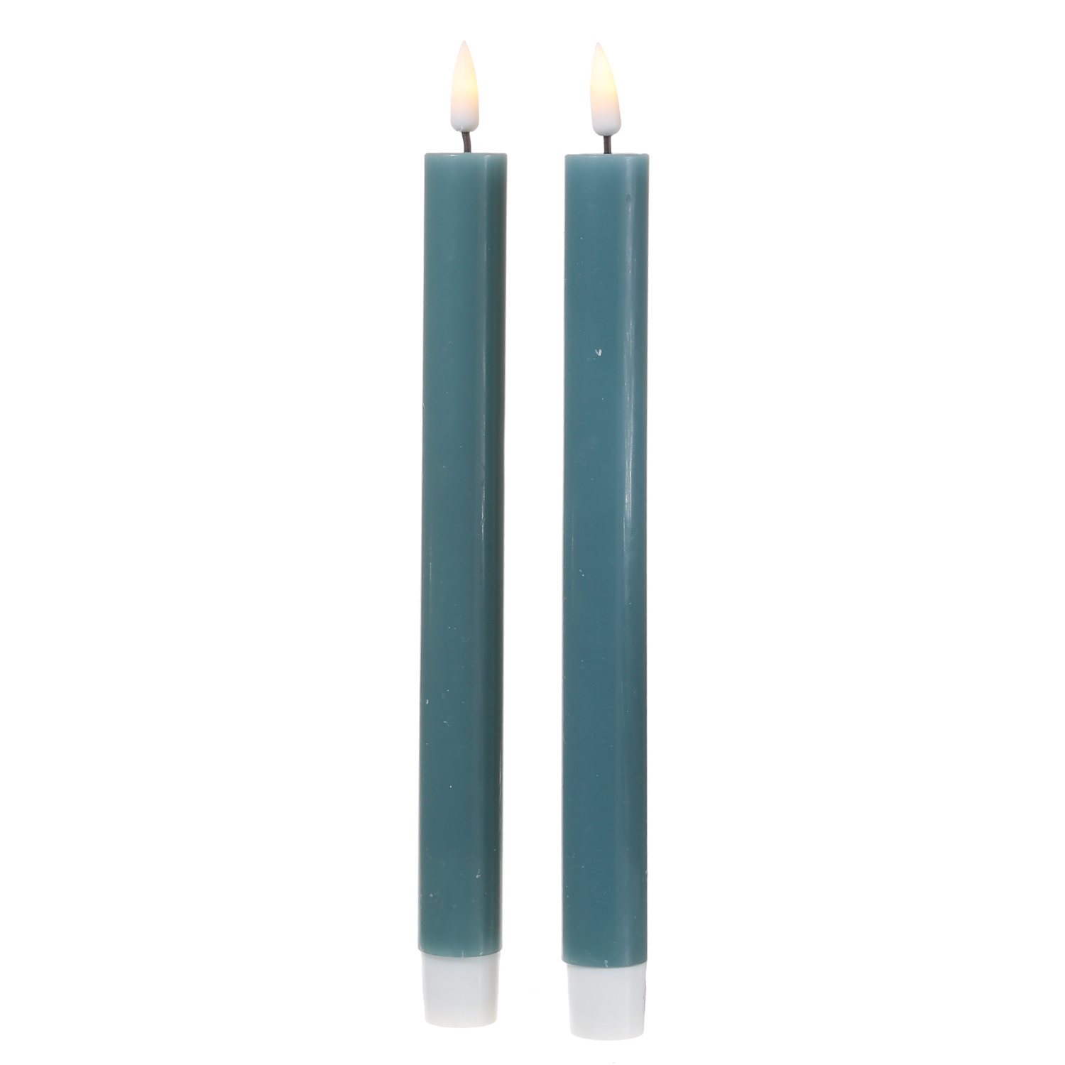 LED Stabkerzen MIA - Echtwachs - realistische 3D Flamme - H: 24cm - jadegrün - 2 Stk