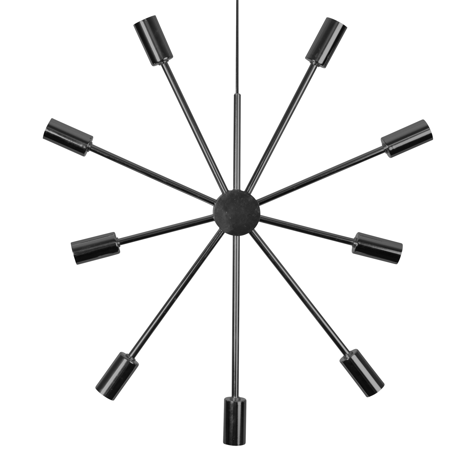 Hängeleuchte/Sternleuchte "PIX" - 9 Sockel - E14 Fassung - H: 56cm, L: 50cm - schwarz