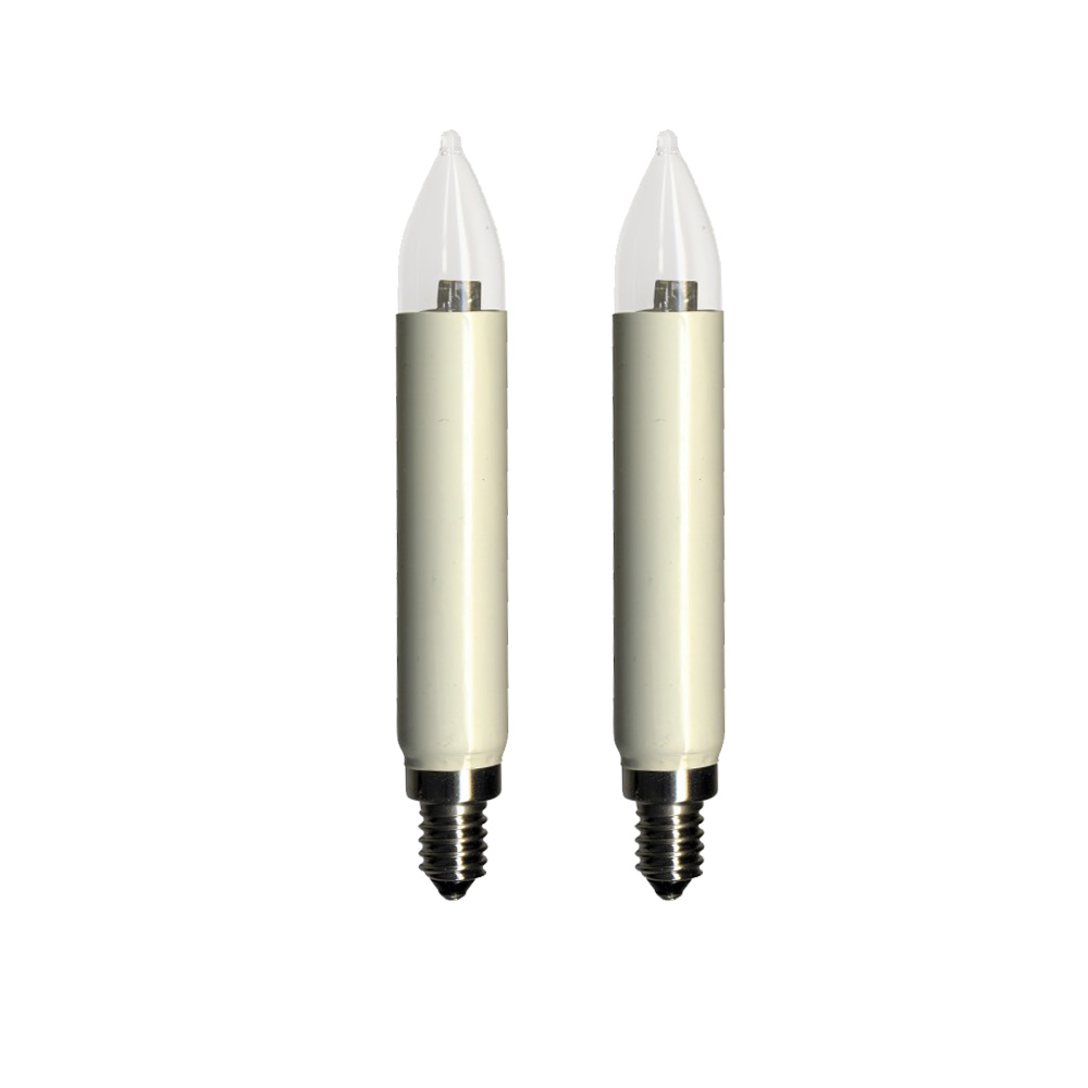 LED-Schaft-Ersatz-Leuchtmittel - E10 - 12-16V - 0,6W - Warmweiß - 2100K - 2 Stück