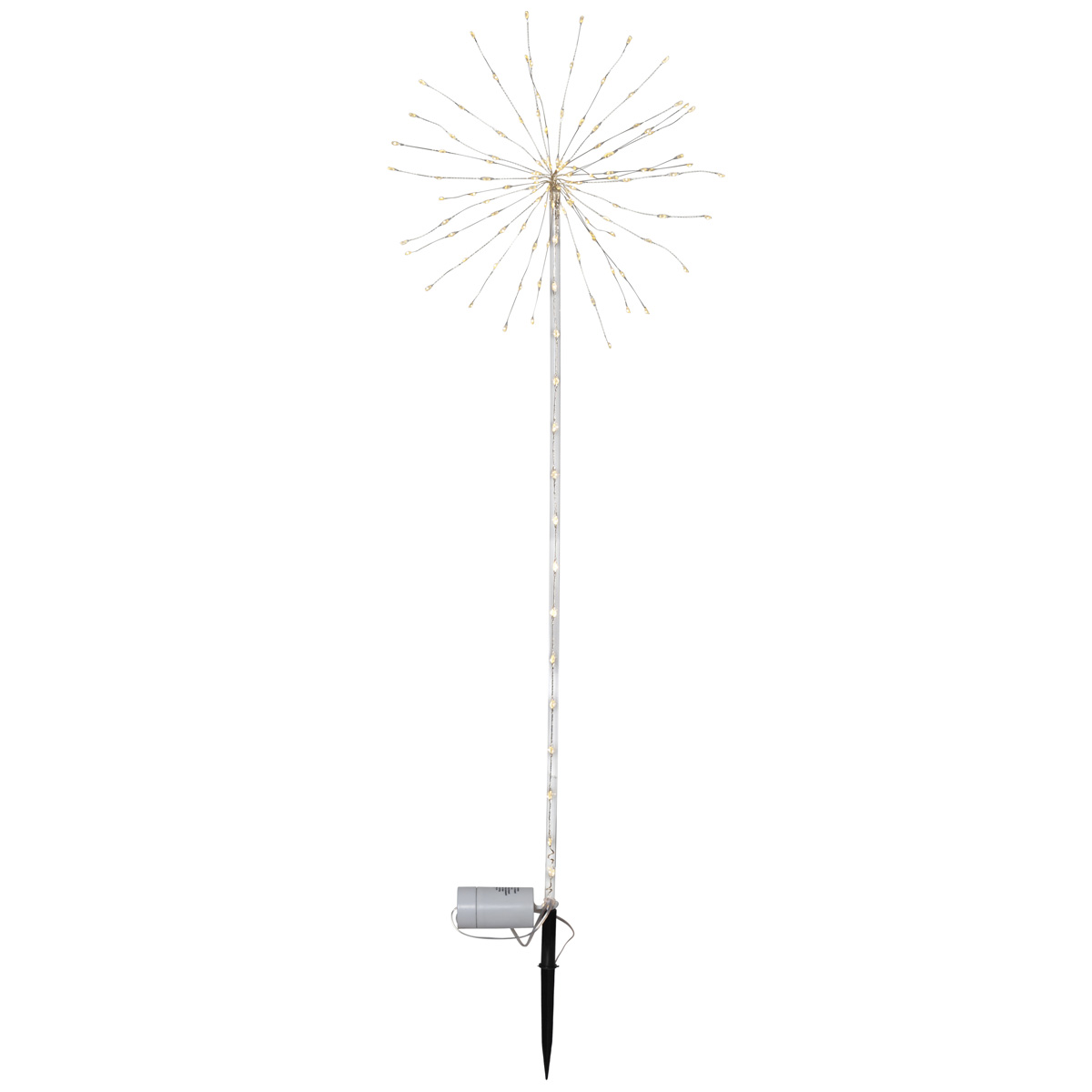 LED Dekostab "Firework" - H: 100cm - 152 warmweiße LED - Batteriebetrieb - 8 Funktionen - outdoor