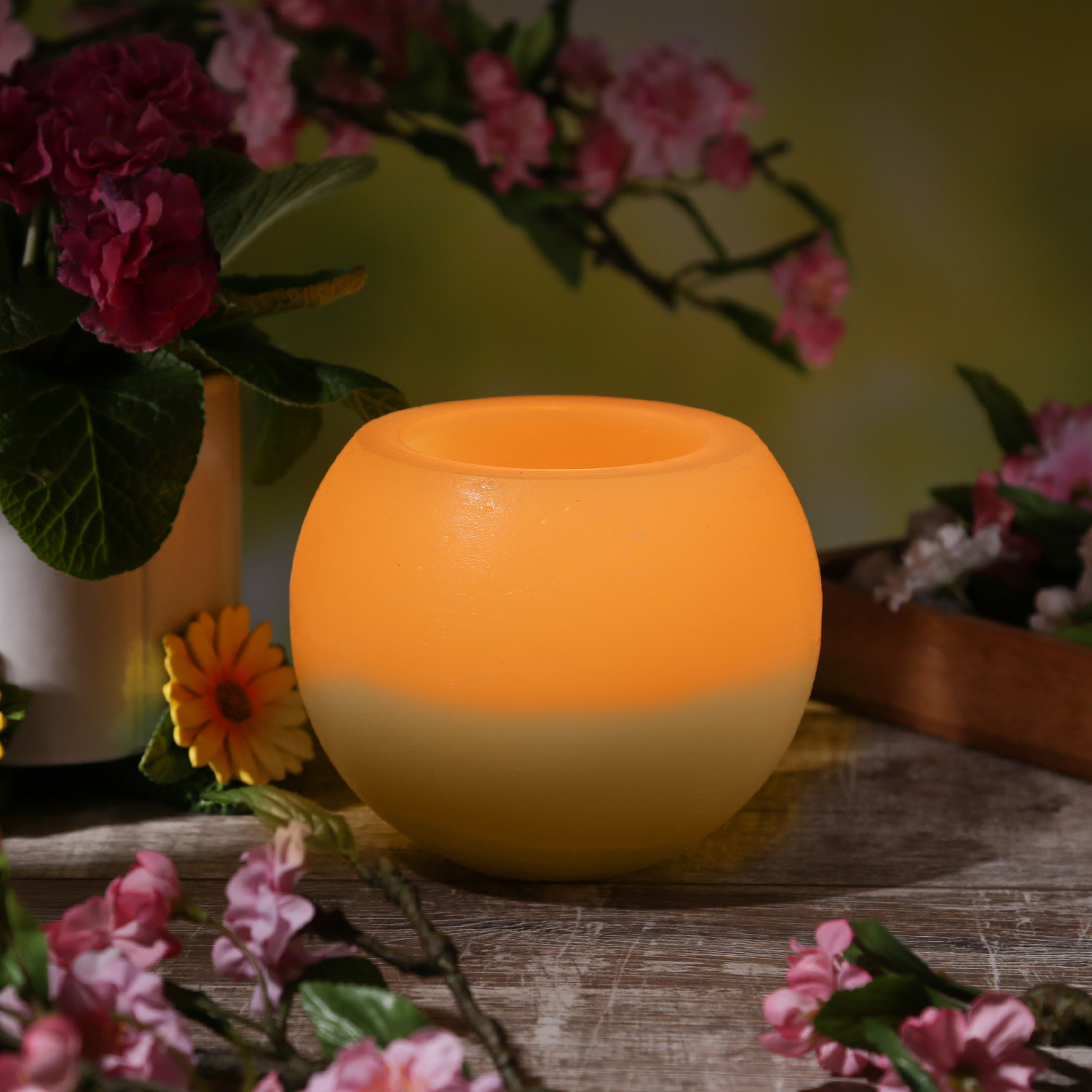 Duftkerze CITRONELLA - Outdoor Kerze - H: 12,5cm - D: 15cm - gelb