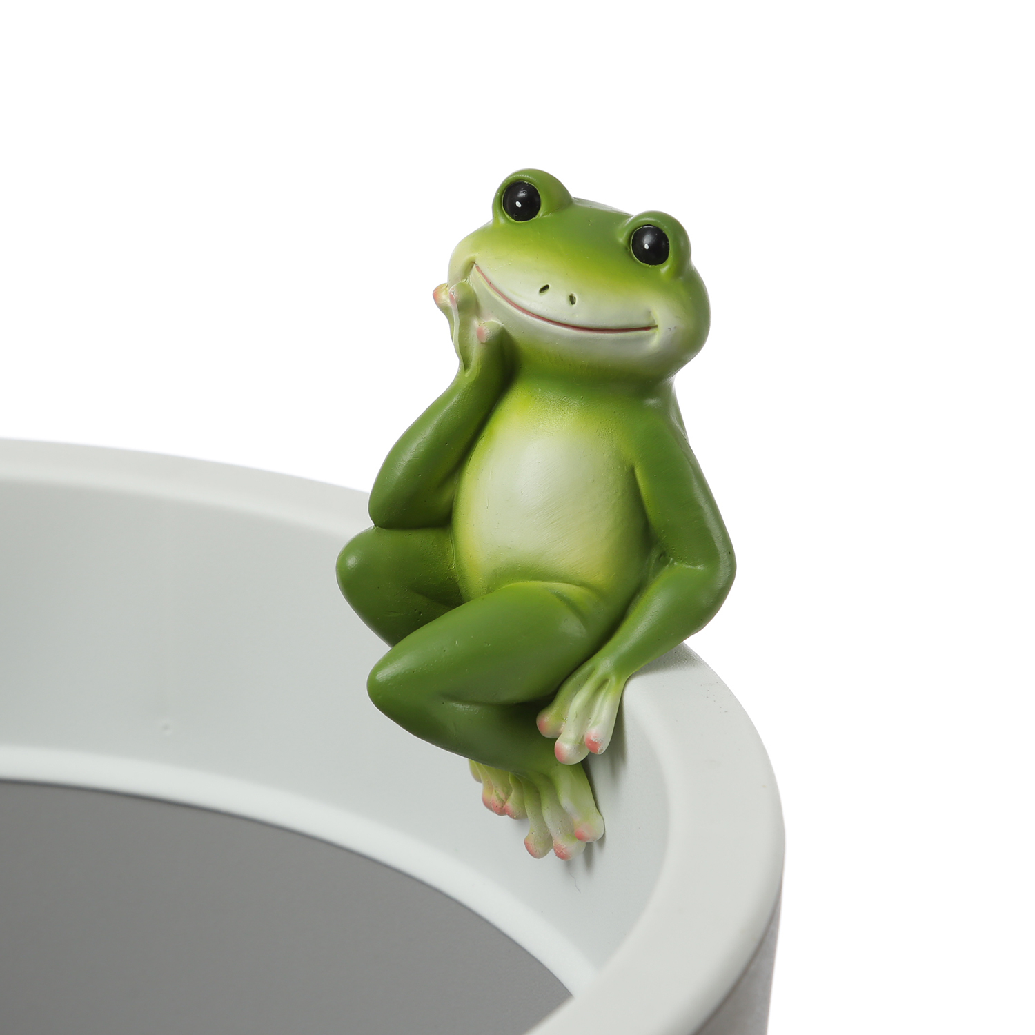 Blumentopfhänger Frosch - niedliche Dekofigur als Topfhänger - Tierfigur - Polyresin - H: 10cm
