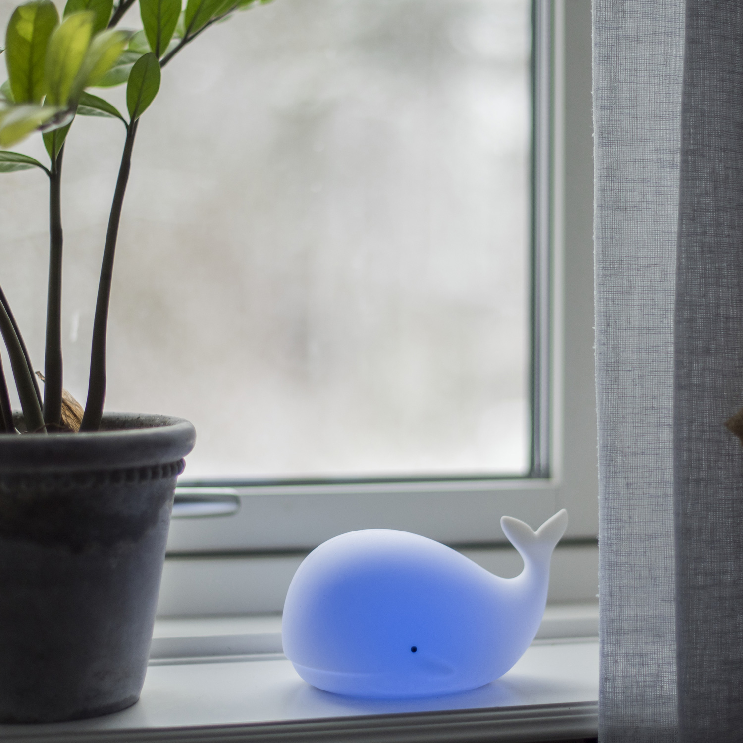 LED Nachtlicht Wal NOAH - Einschlaflicht - H: 9,5cm - Warmweiß/Farbwechsel - Batteriebetrieb