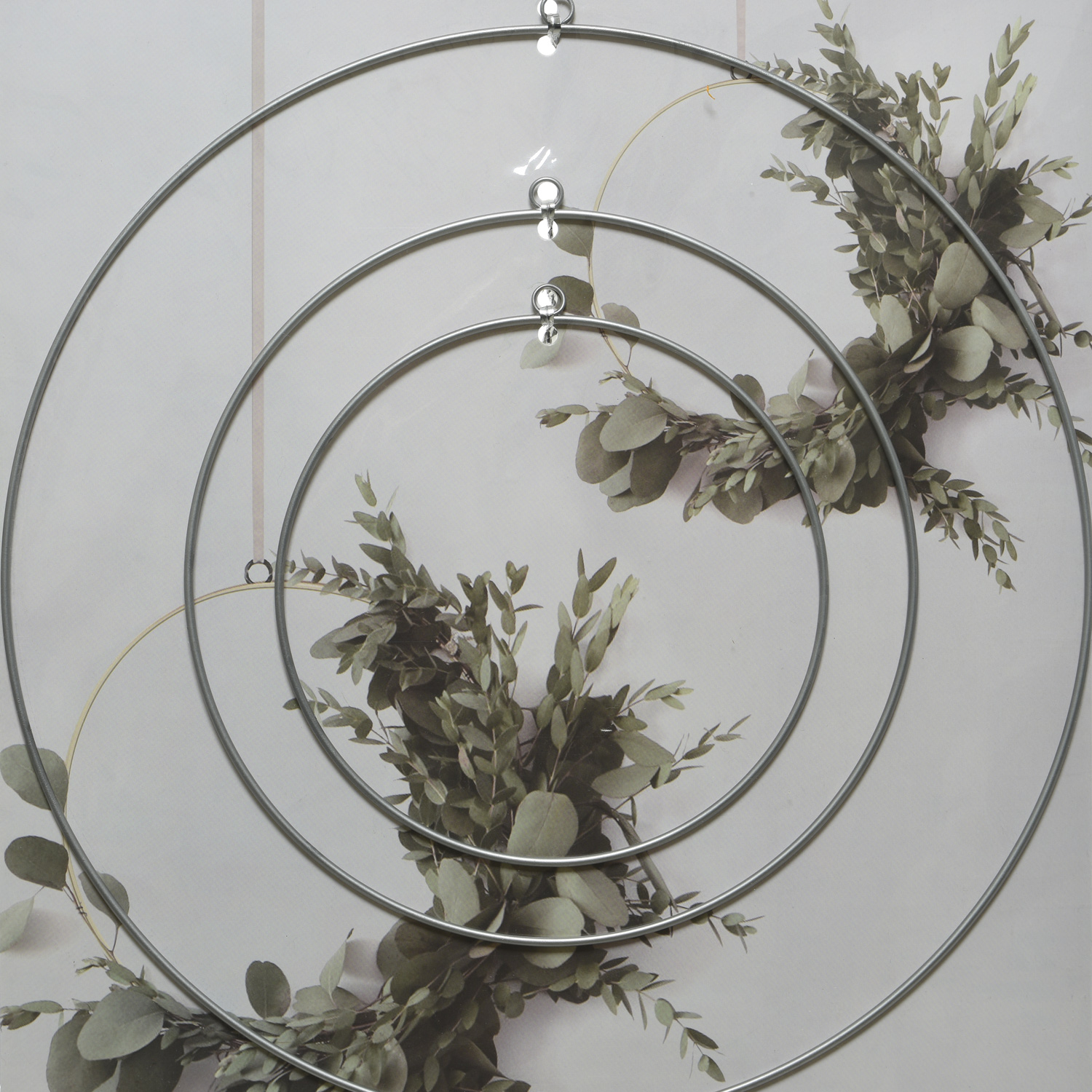 Dekoring - Metallringe mit Aufhängösen - D: 50/40/30cm - für Innen - silber - 3er Set