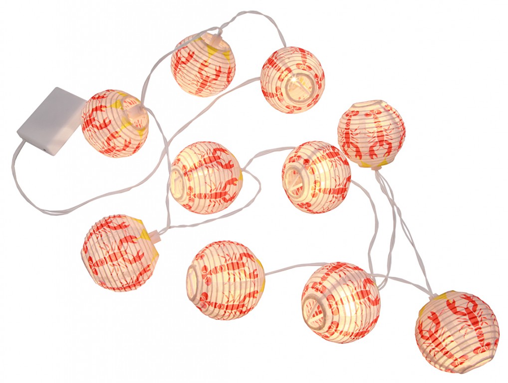LED Lampion Lichterkette "Hummer" - 8 warmweiße LED - Batteriebetrieb - Timer - L: 1,40m