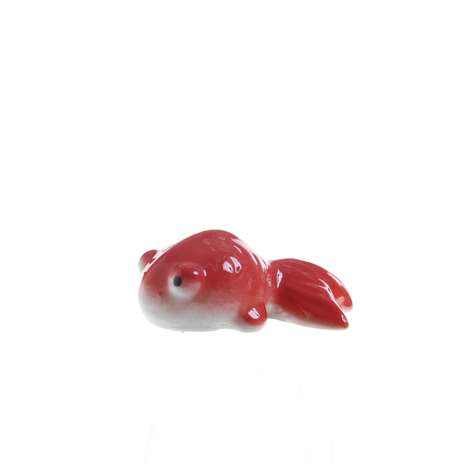 Teichdeko Fisch LADY - Dekofigur - Porzellan - schwimmend - L: 7cm - rot